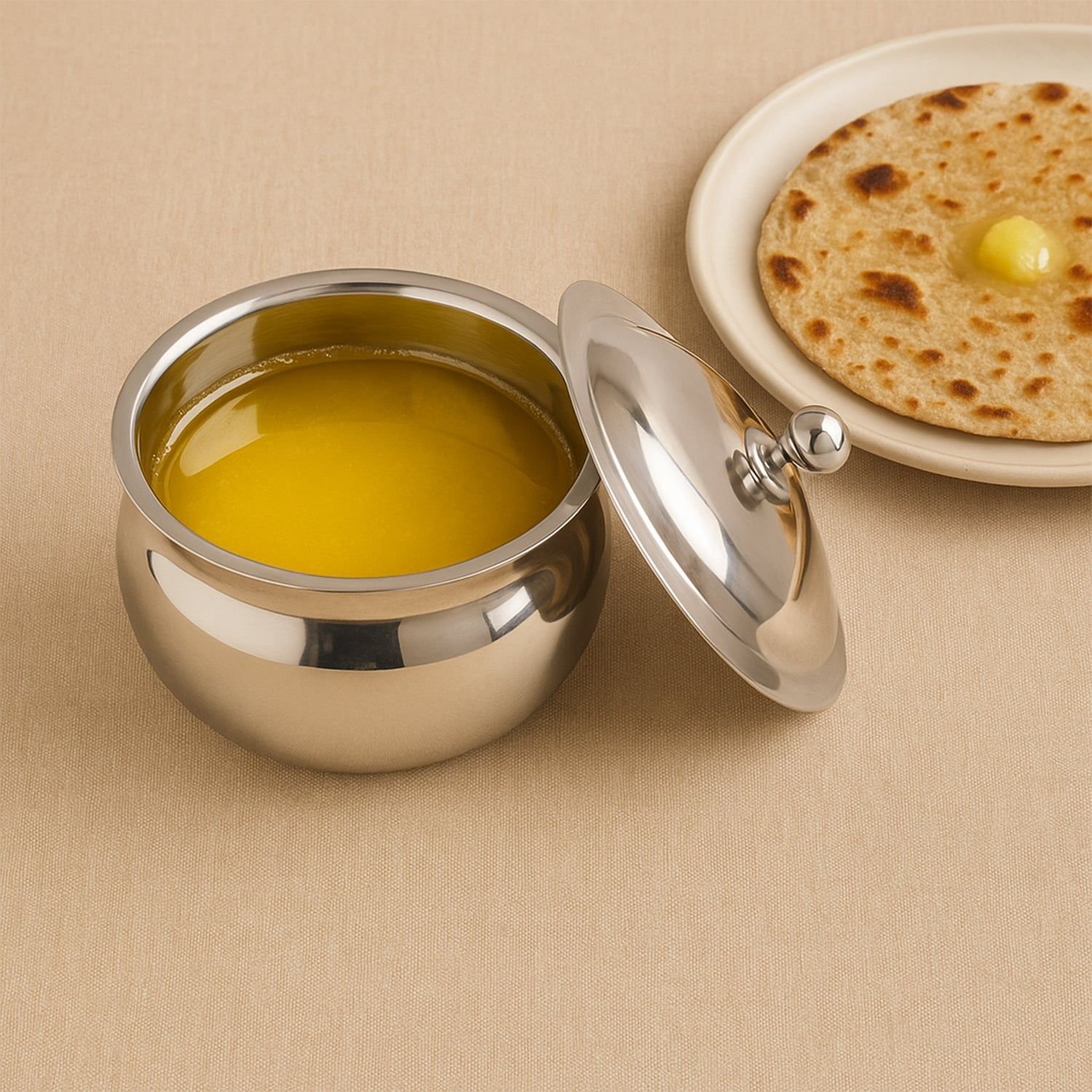 Premium Stainless Steel Ghee Pot (1 Set) - Image 7