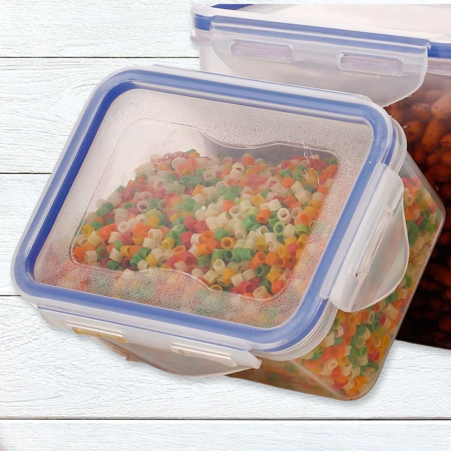 Classics Rectangular Plastic Airtight Food Storage Containers with Leak Proof Locking Lid Storage container set of 3 Pc( Approx Capacity 500ml,1000ml,1500ml, Transparent) - Image 6