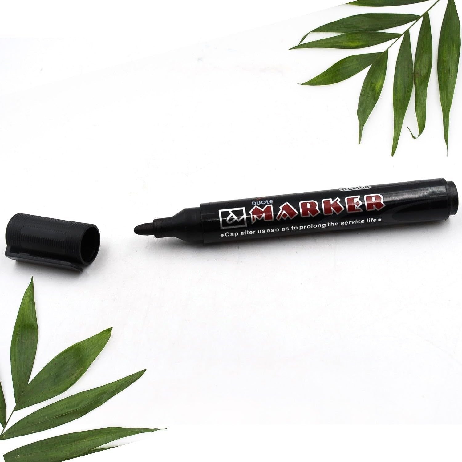 Premium Permanent Black Marker Pen Set (12 Pcs Set) - Image 3
