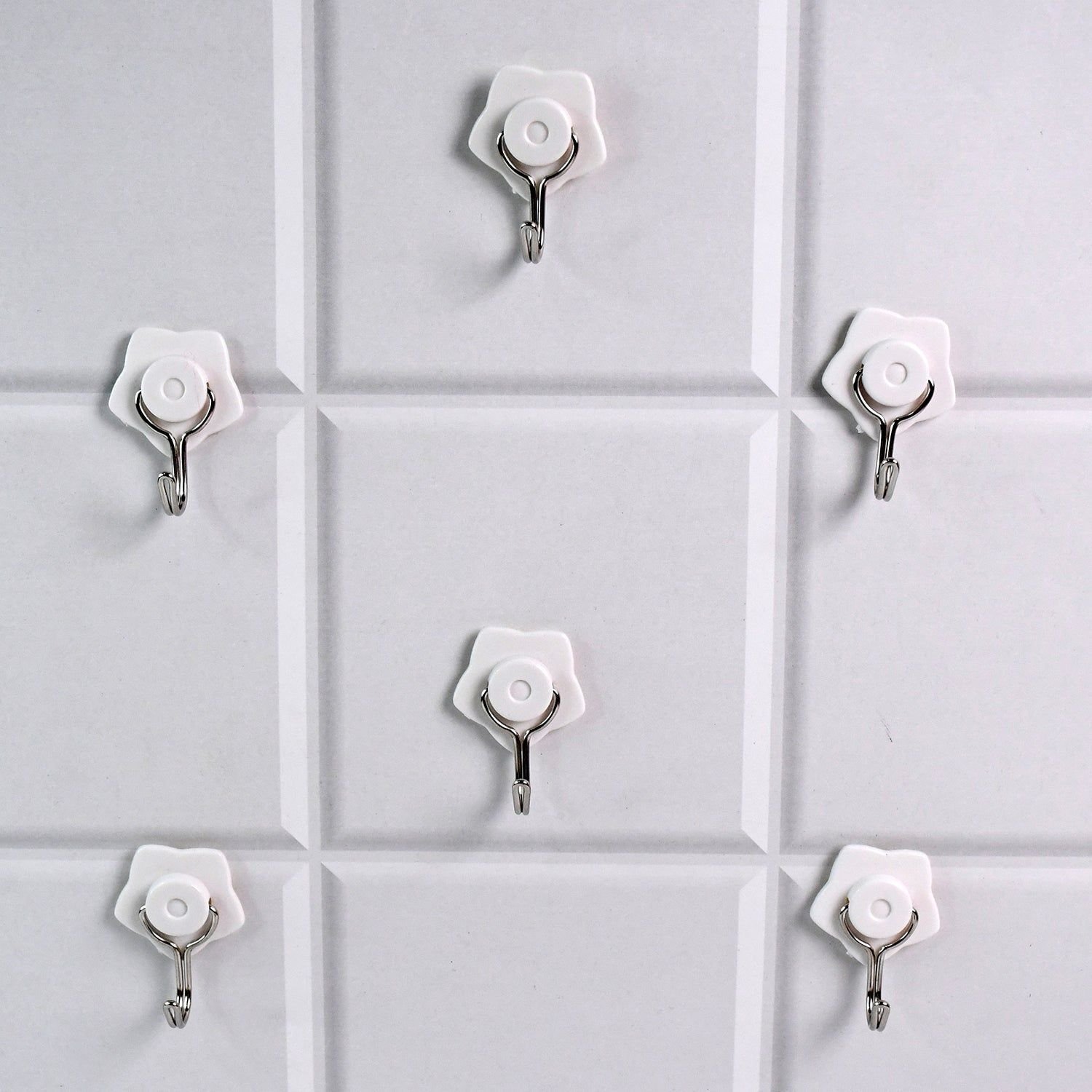 Multipurpose Self Adhesive Plastic Wall Hooks - 6 pcs - Image 4