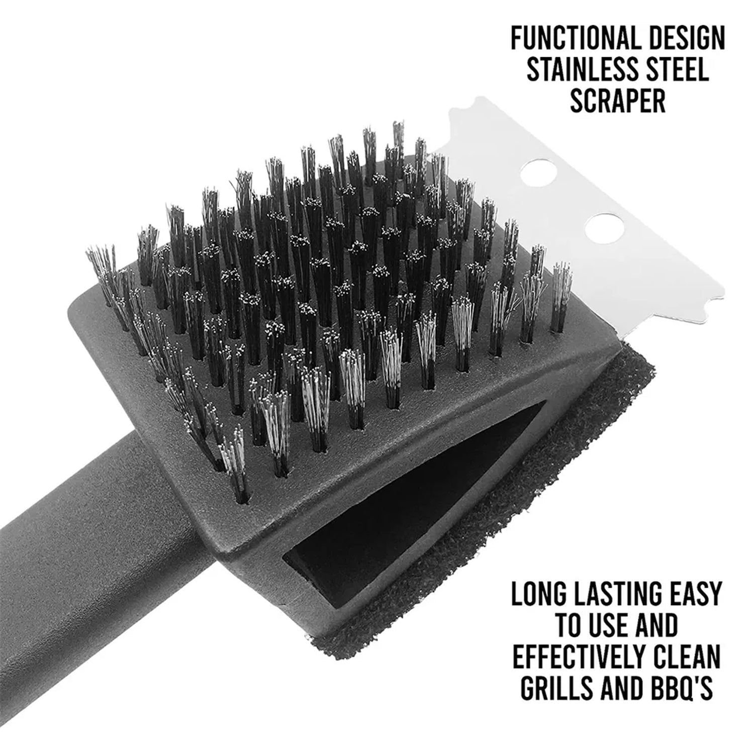 Black 2 Side Use Brush Scarp Cleaning Brush & Wire Brush for Garage Use - Image 5
