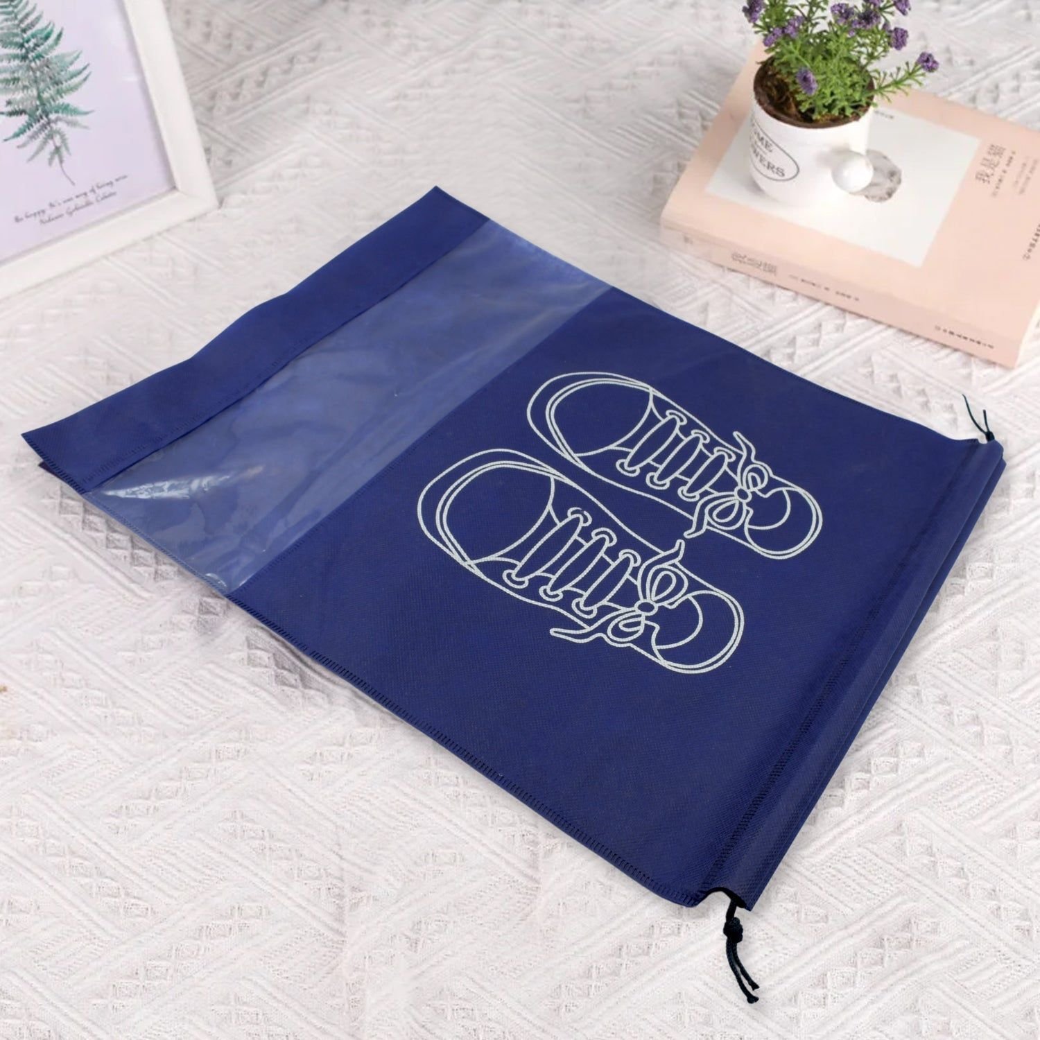 BEACH BAG SHOES STORAGE BAG CLOSET ORGANIZER NON-WOVEN TRAVEL PORTABLE BAG WATERPROOF POCKET CLOTHING CLASSIFIED HANGING BAG SHOE BAG LUGGAGE TRAVEL PORTABLE SHOE POUCH NON WOVEN TRANSPARENT WINDOW (3 PC ) - Image 3