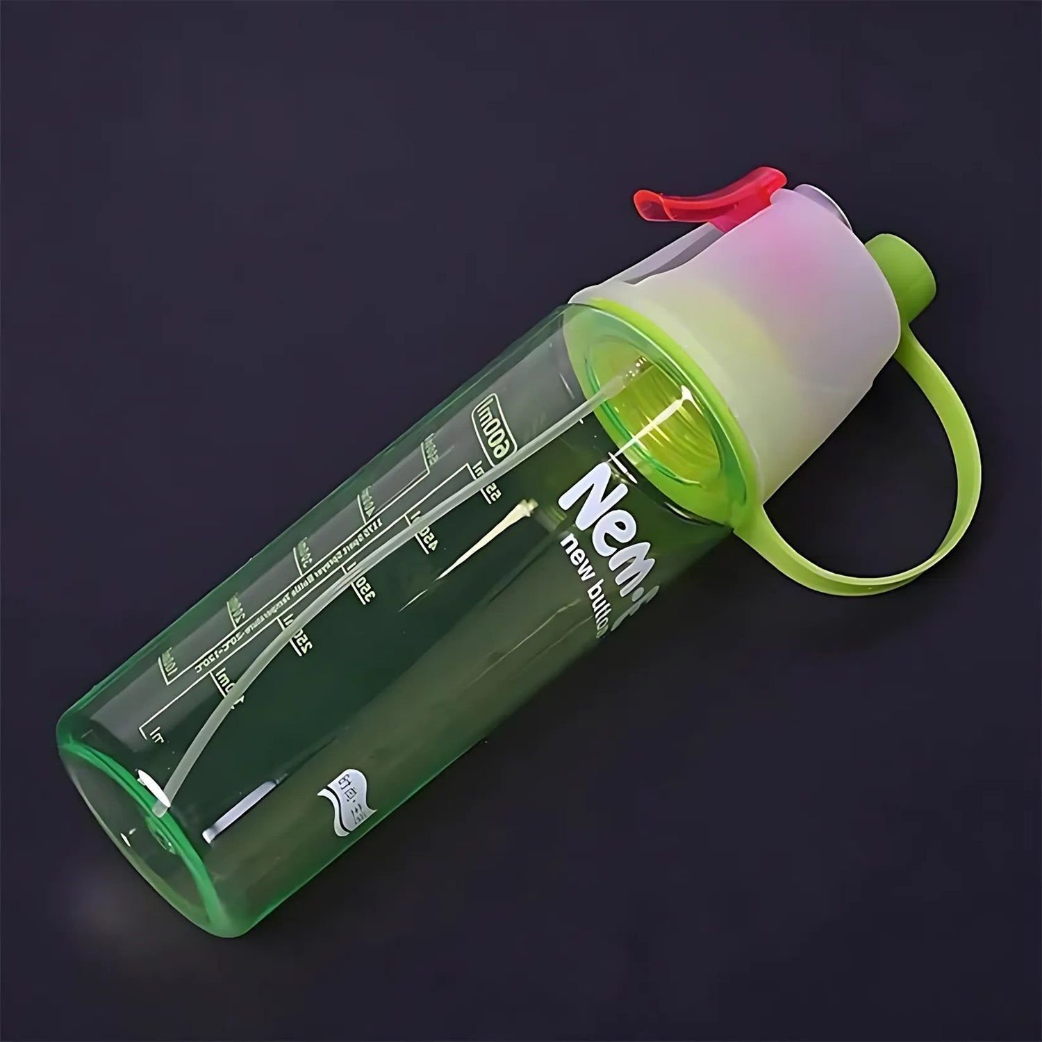 Plastic Dual Function Sports Water Bottle with Built-in Mist Spray and Leakproof Cap (600ML / 1 Pc) - Image 3