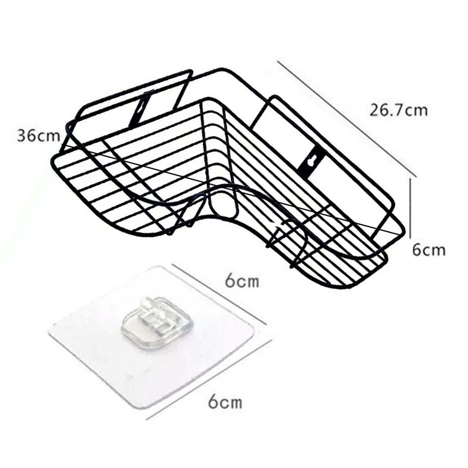 Self-Adhesive Kitchen-Bathroom Corner Shelf Organiser Storage Rack - Image 8