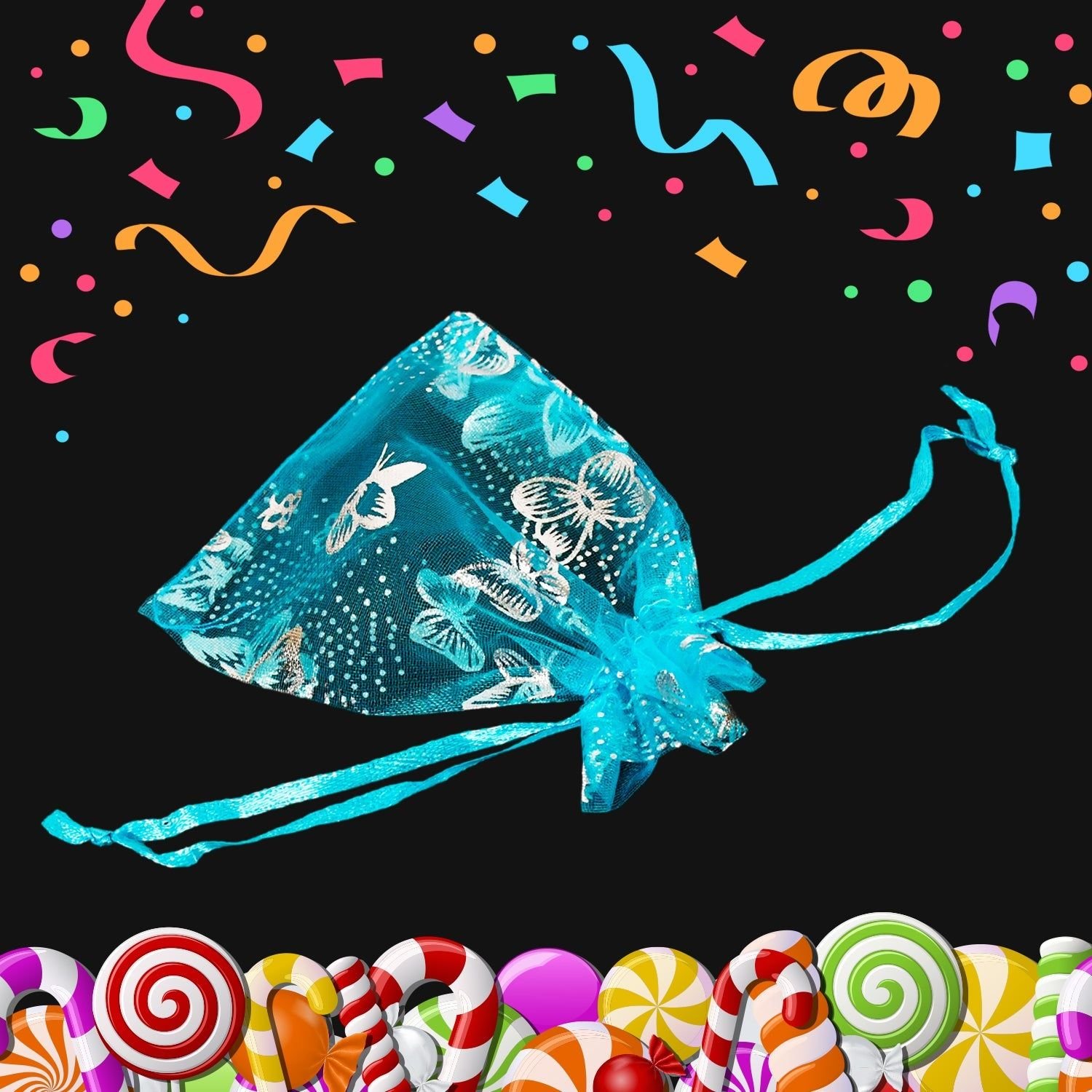 Organza Return Gift Bags Small Mesh Bags Drawstring Gift Bags Christmas Drawstring Organza Gift Bags, Wedding Party Festival Gift Bags, Jewellery Packing Pouch Dry Fruit Pouch 10×12 Cm (100 Pcs Set) - Image 6