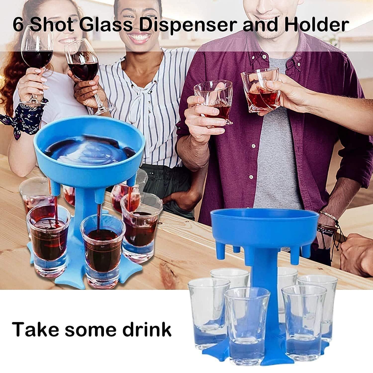 6-Way Plastic Shot Glass Dispenser with Holder Stand (1 Pc) - Image 6