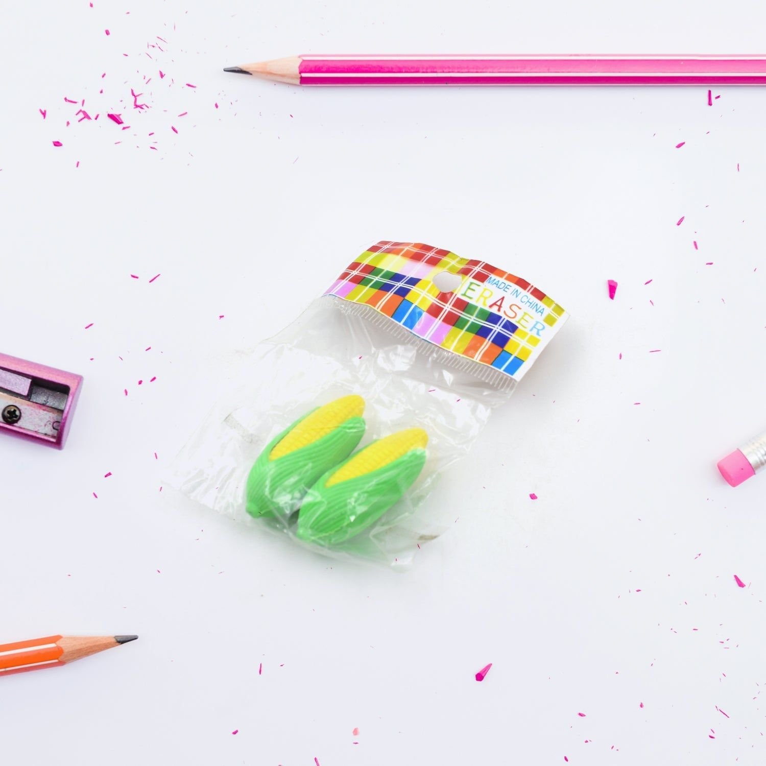 Corn Shape School Eraser High Qulaity ( 2 Pc Set ) - Image 3