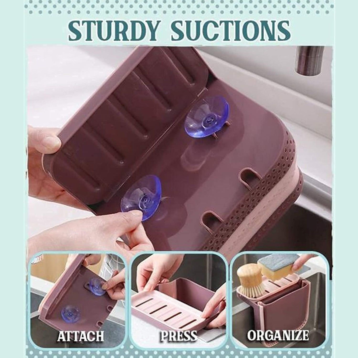 Small Multifunction Sink Drain Basket - Universal & Foldable - Sink Trash Holder Sink Side Storage Drainer Strainer Basket, Foldable Kitchen Sink Drai - Image 3