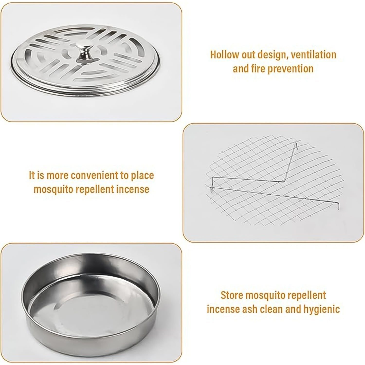 Decorative Mosquito Coil Holder Mosquito Coil Container, Incense Holder Safe Burning Coil Tray for Home Patio Pool Side Outdoor, Metal Tray - Image 4