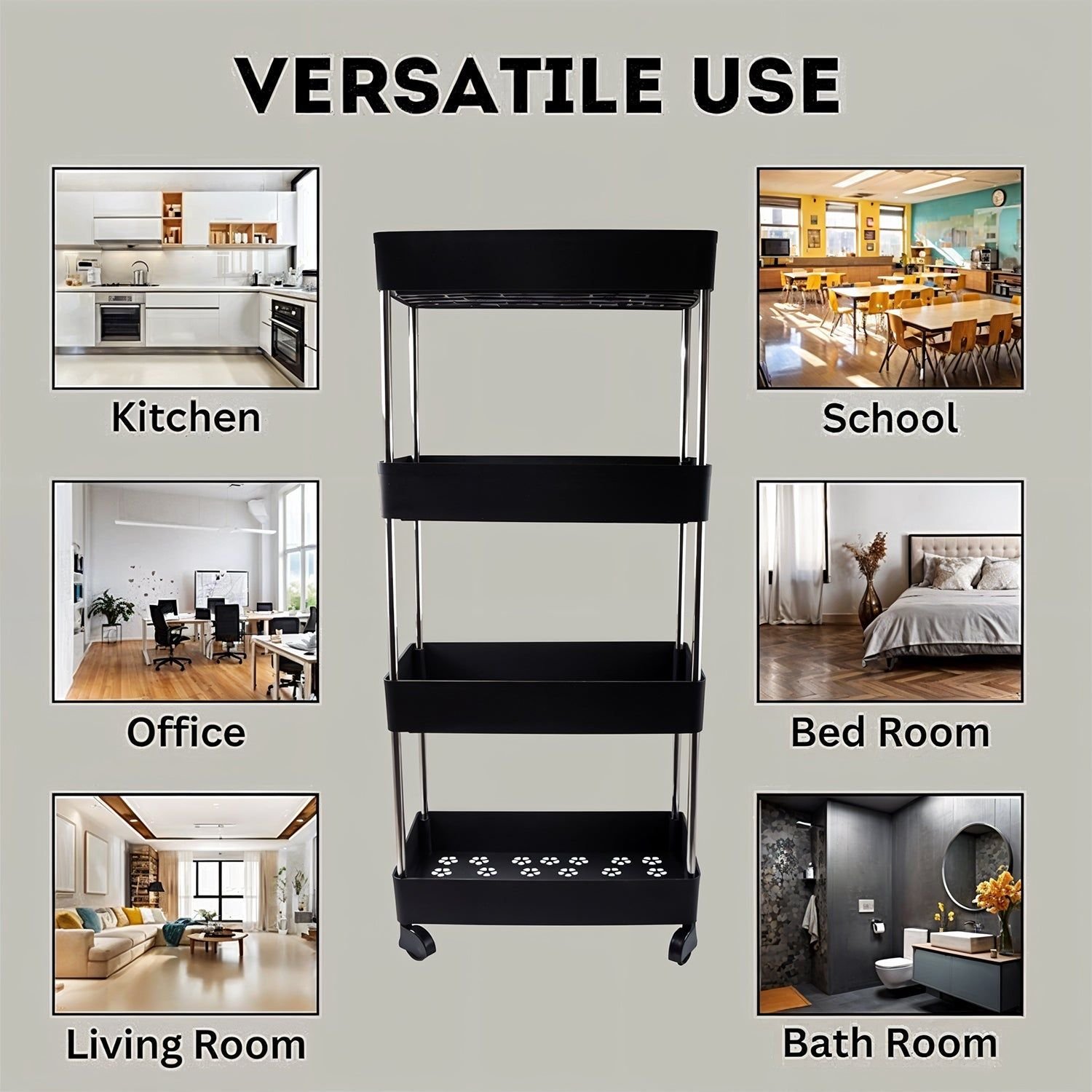 Movable Storage Rack Trolley - Image 6
