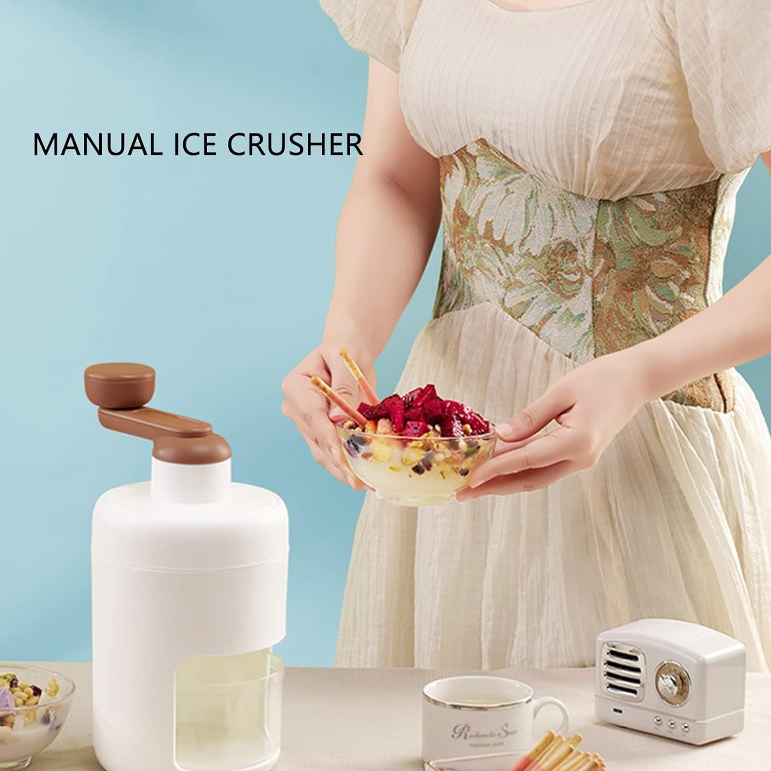 Portable Gola Maker and Ice Crusher | Manual Shaved Ice & Smoothie Machine - Image 3