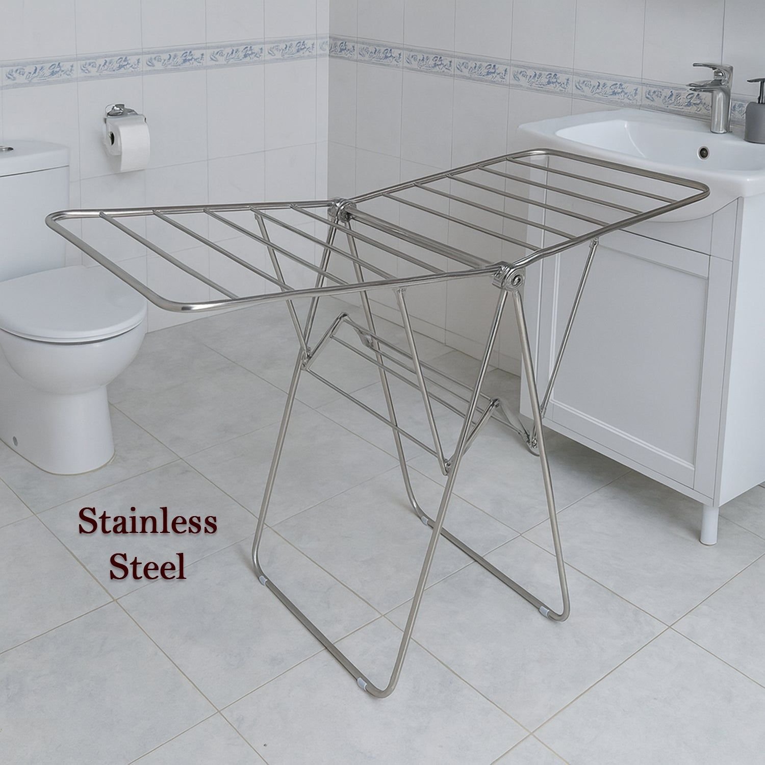 Supermom Premium Stainless Steel Heavy Duty Foldable Cloth Drying Stand (1 Pc) - Image 3