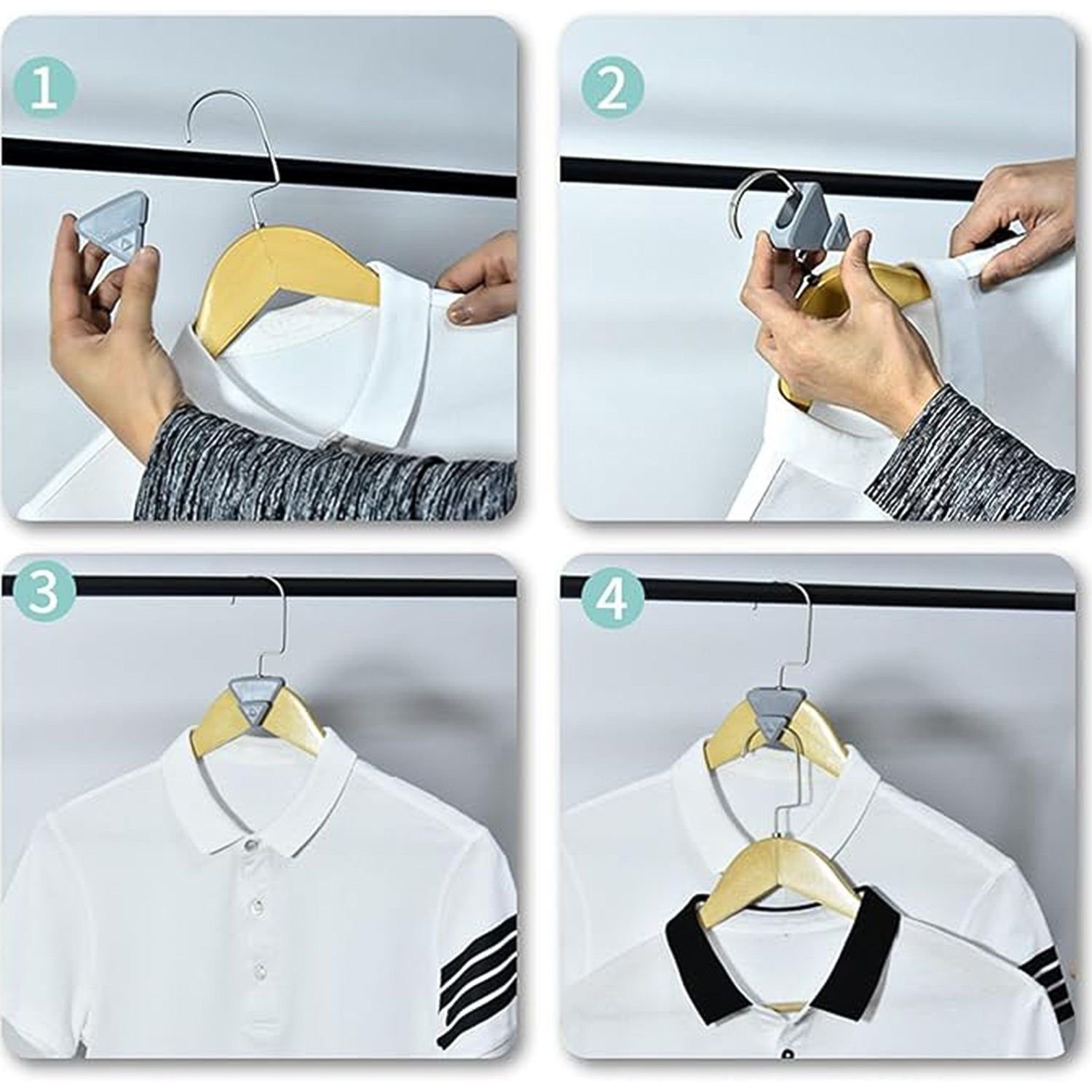 Multi-Functional Plastic Triangle Hanger Connector Hooks 5 Pcs Set - Image 6