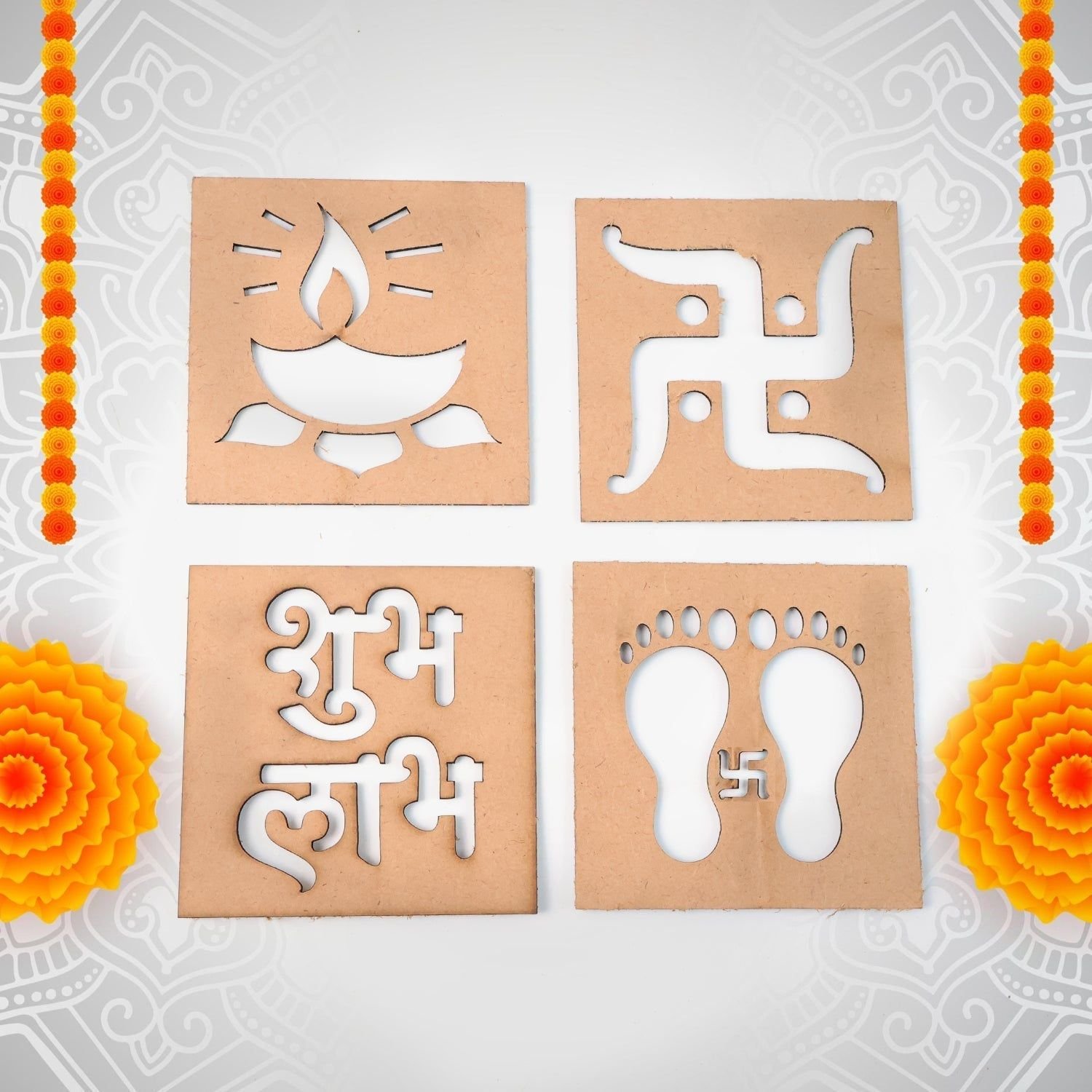 Wooden Decorative Cutouts (Mix Design / 4 Pc) - Image 3