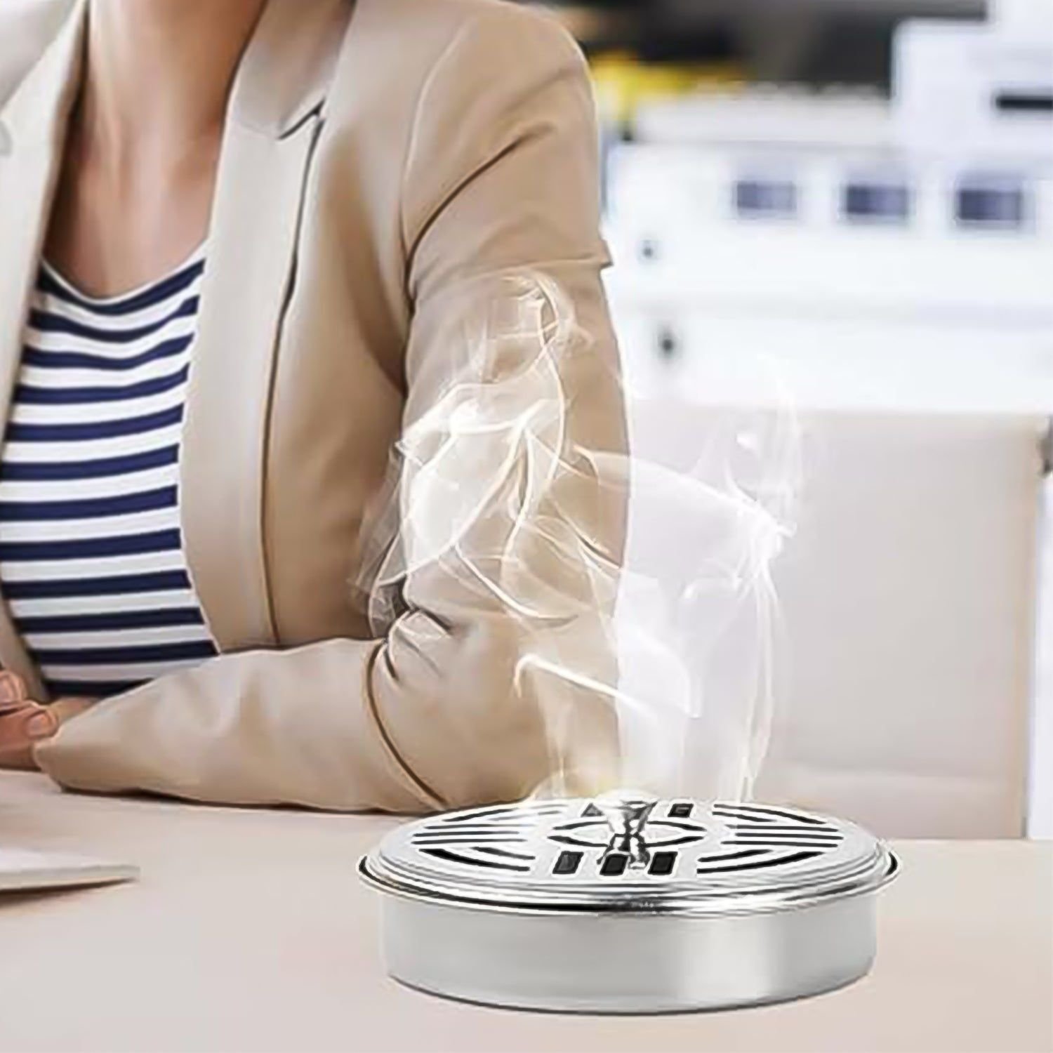 Decorative Mosquito Coil Holder Mosquito Coil Container, Incense Holder Safe Burning Coil Tray for Home Patio Pool Side Outdoor, Metal Tray - Image 5
