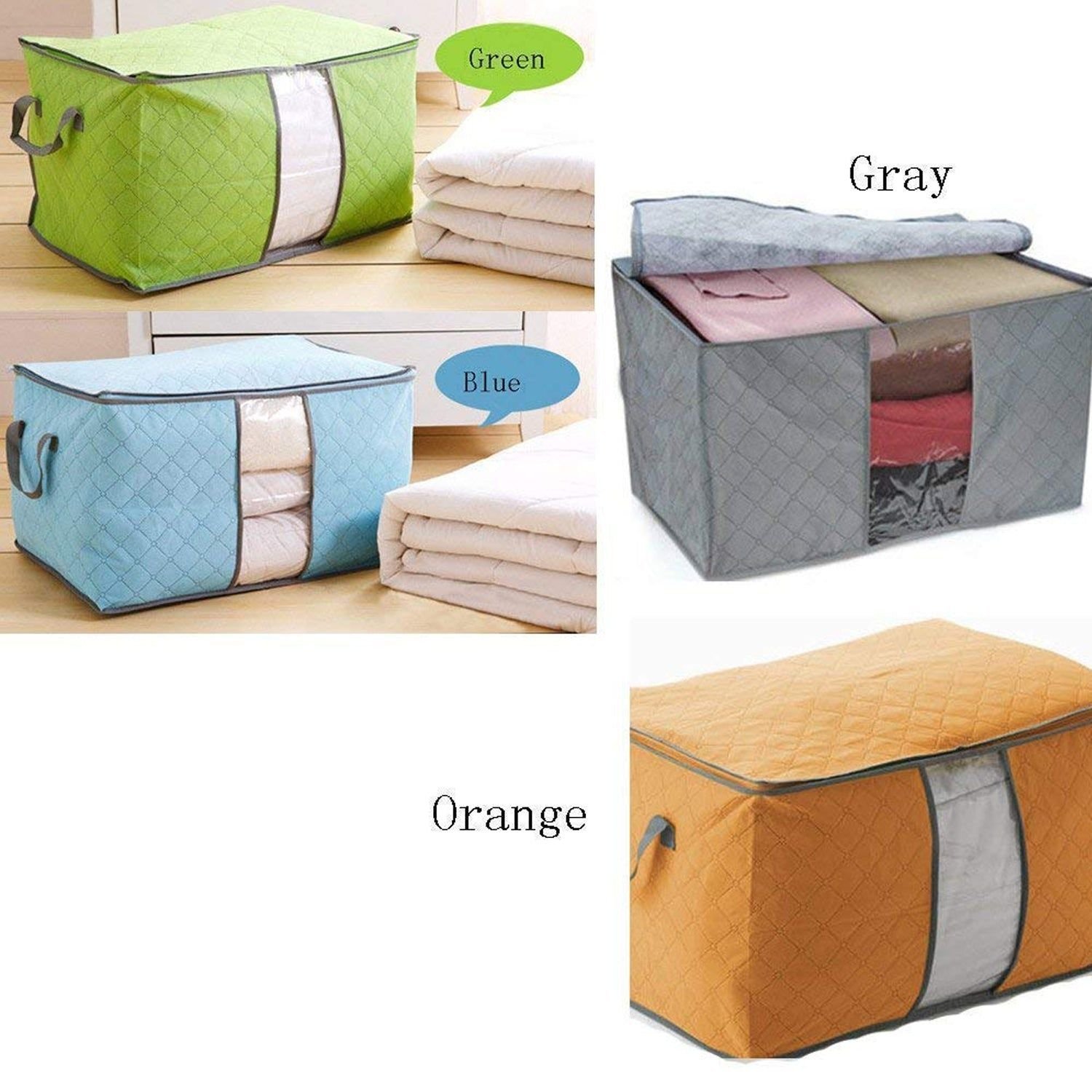 Premium Quilted Foldable Storage Bag with Transparent Window - Image 4