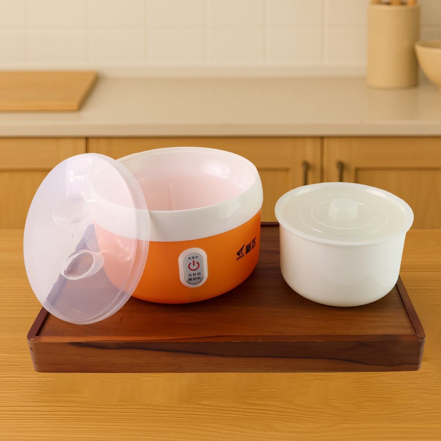 Orange ELECTRONIC YOGURT MAKER, AUTOMATIC YOGURT MAKER MACHINE 1L YOGHURT PLASTIC CONTAINER FOR HOME USE - Image 4
