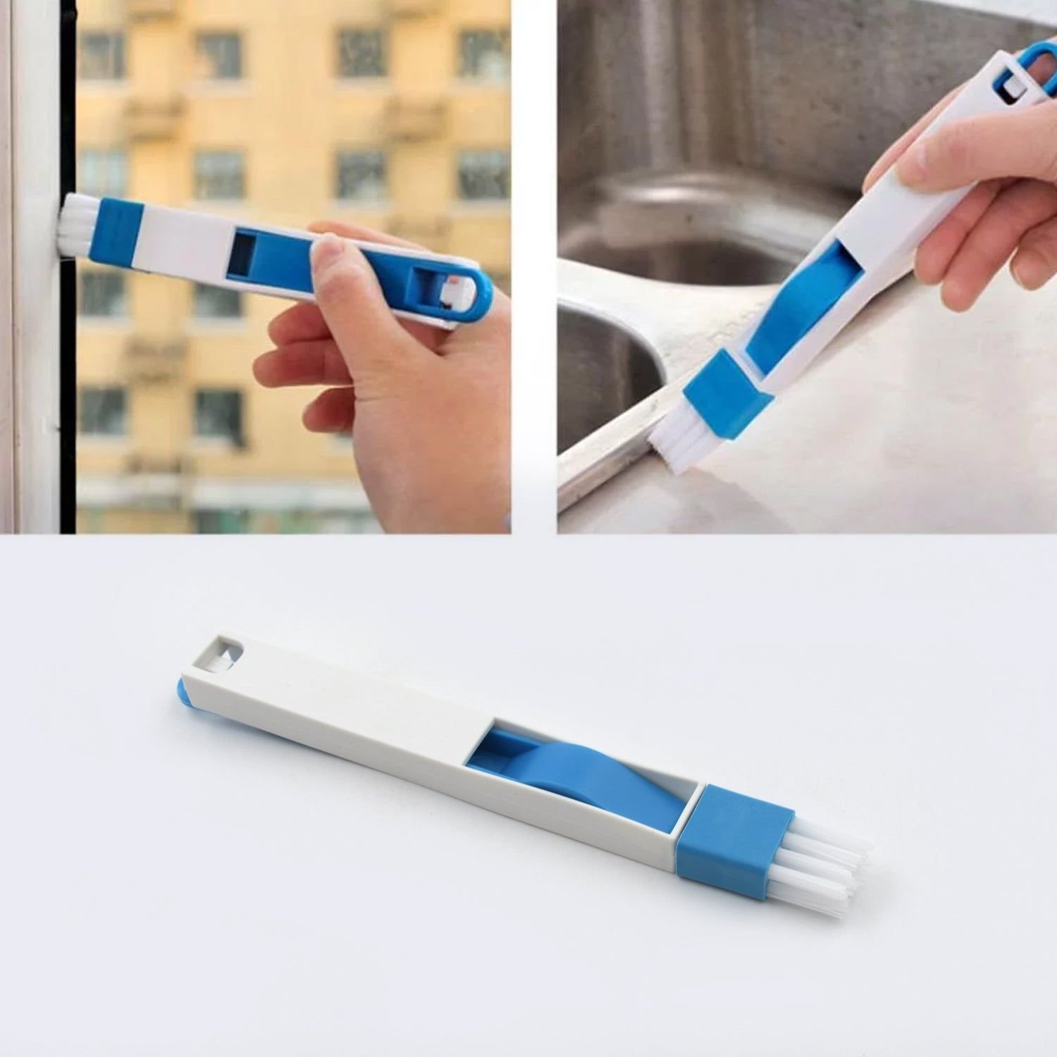 2 in 1 Multi-Function Plastic Window Slot Wardrobe Dust Removal Cleaning Brush - Image 6