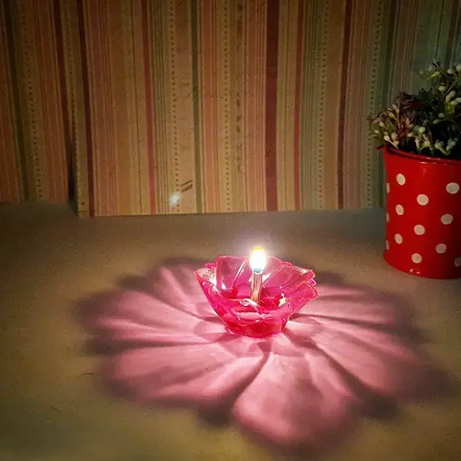 Magical Reflection Diya Set with 6 Attractive Design Cup Set Of 12 Pieces, Diwali - Image 8
