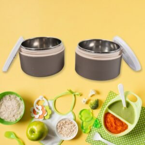 Ganesh Smart Stack 2-Layer Stainless Steel Leak-Proof Lunch Box for Office, School, Picnic