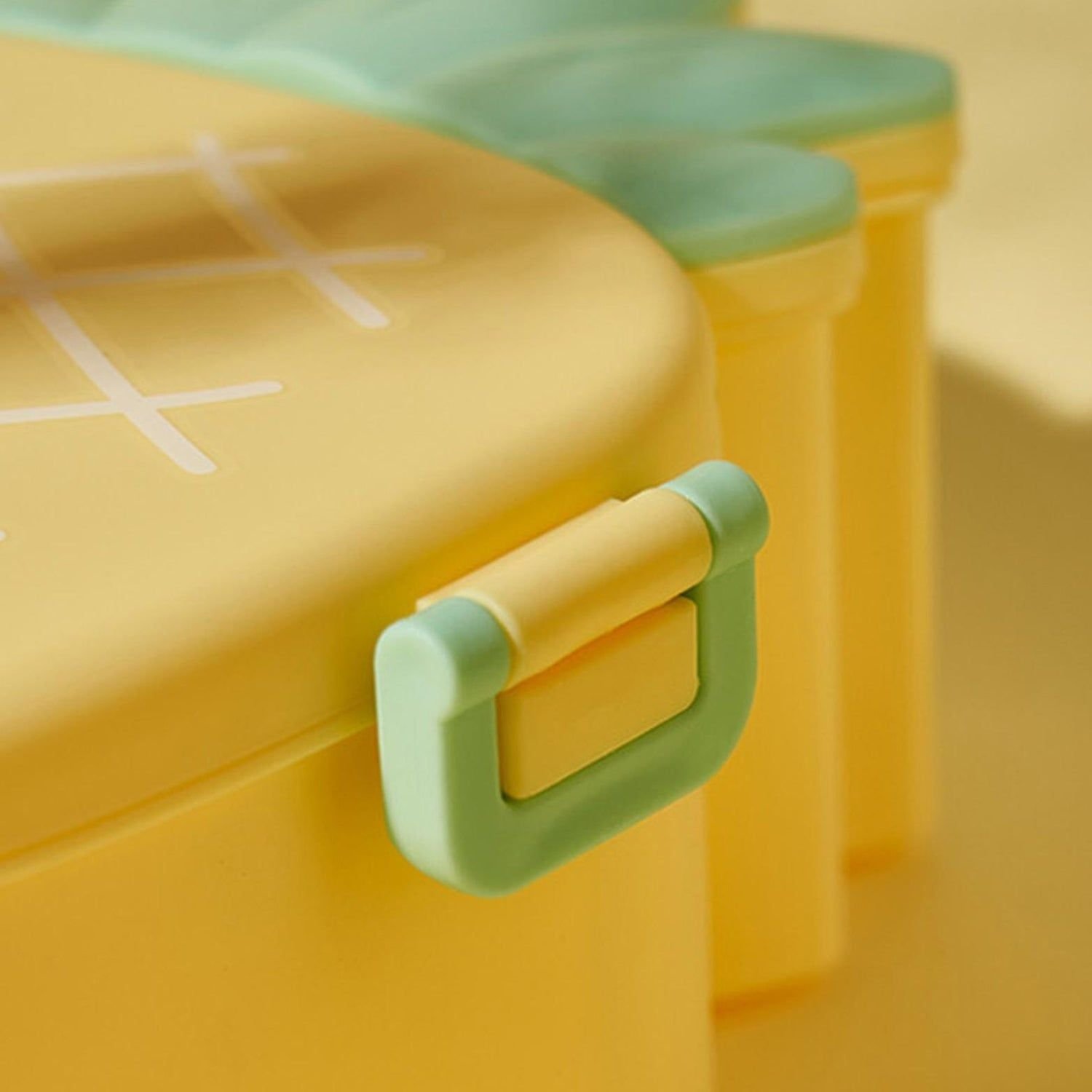 Kids Lunch Box Cute Pineapple Shaped Bento Box with Fork Spoon Snack Container Microwave Portable Office Lunch Box (1 Pc / With Spoon & Fork) - Image 6