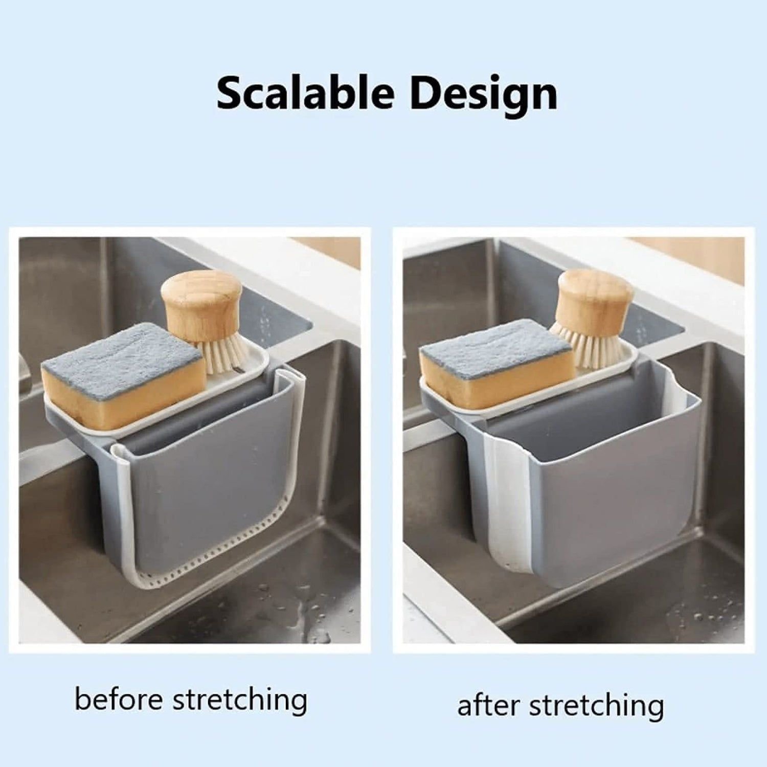 Small Multifunction Sink Drain Basket - Universal & Foldable - Sink Trash Holder Sink Side Storage Drainer Strainer Basket, Foldable Kitchen Sink Drai - Image 5