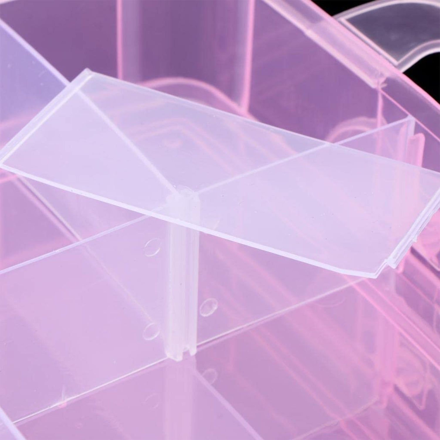 Versatile 18-Grid 3-Layer Transparent Plastic Organizer Box with Adjustable Dividers for Jewelry & Fishing Hooks - Image 6