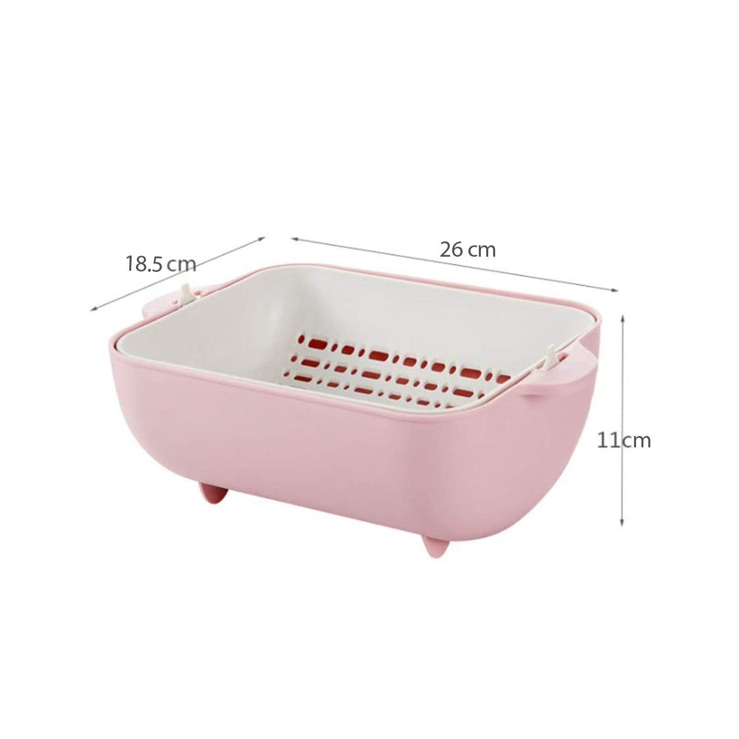 Multifunctional BPA Free Double Layered Plastic Rotatable Strainer Basket (Multicolor) - Image 9