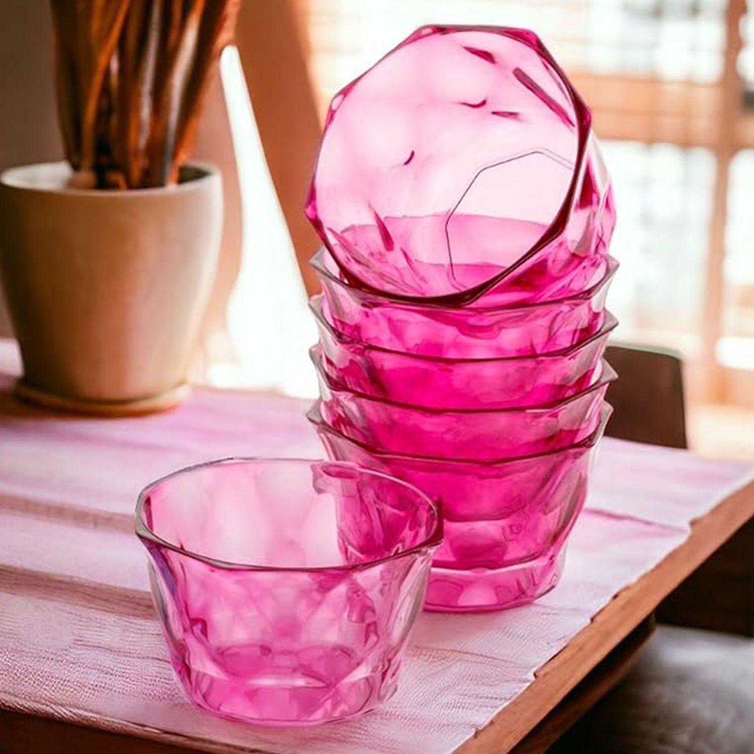 6pc Diamond shape ice cream bowl set | Assorted Colour - Image 7
