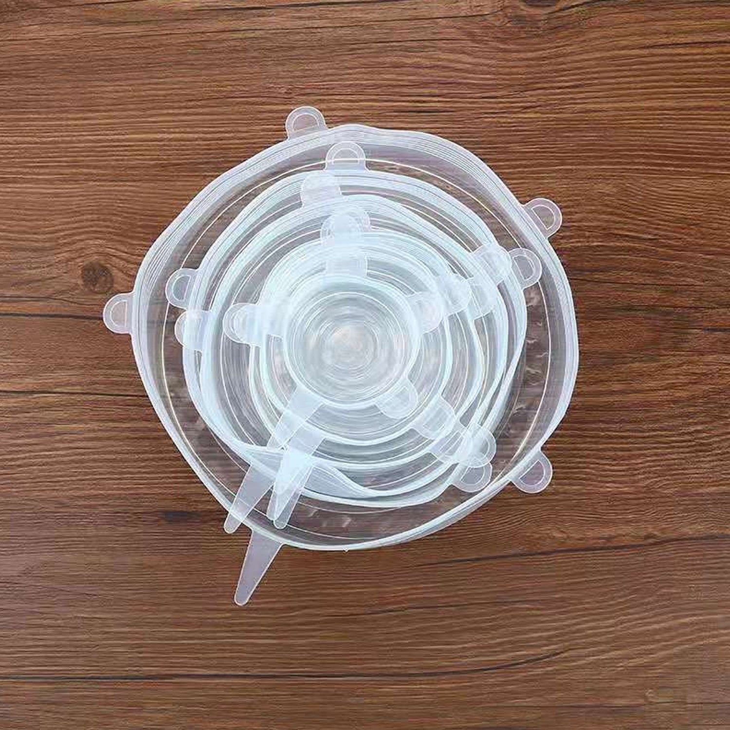 Silicone Stretch Lids, Microwave & Freezer Safe Food Covers (6 Pcs Set /95 Gm ) - Image 4
