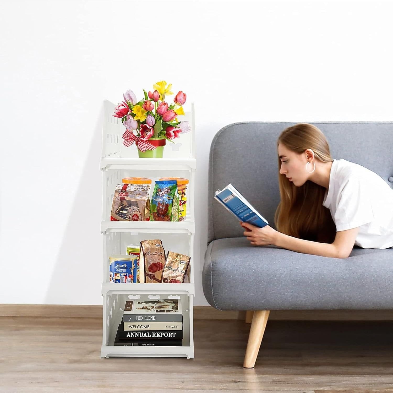 4-Layer Stackable Foldable Storage Organizer Cart for Kitchen, Closet, Bedroom & Bathroom - Image 5