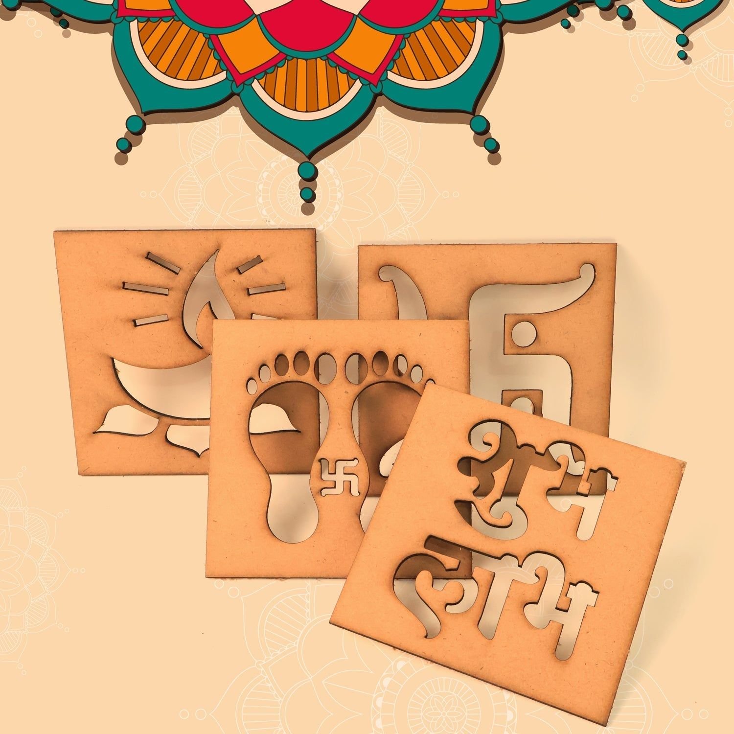 Wooden Decorative Cutouts (Mix Design / 4 Pc) - Image 4