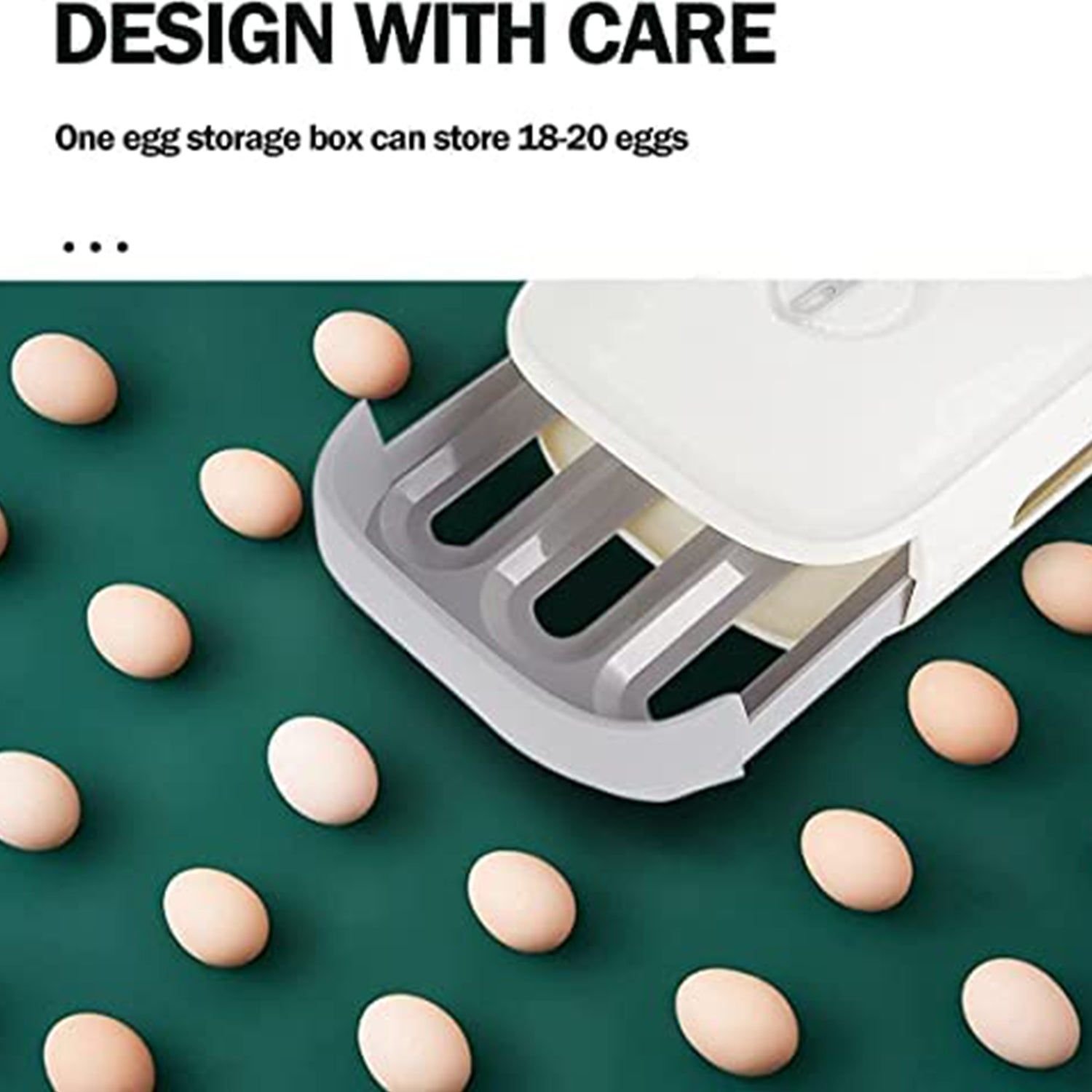 Egg Storage Box Plastic Egg Drawer Fridge Egg Organizer Egg Keeper Refrigerator Egg Drawer Plastic Egg Carton Covered Egg Holder Pantry Egg Bin Househ - Image 6