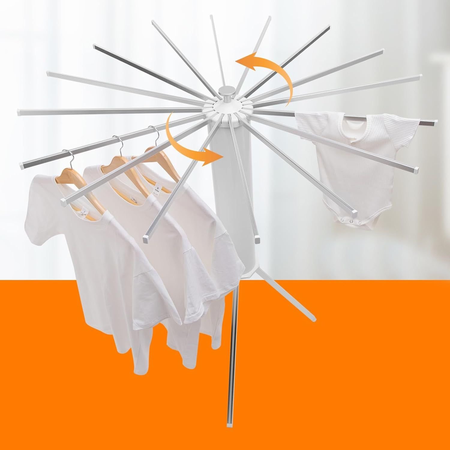 Foldable Rotary Clothes Drying Rack Stand (1 Pc) - Image 6