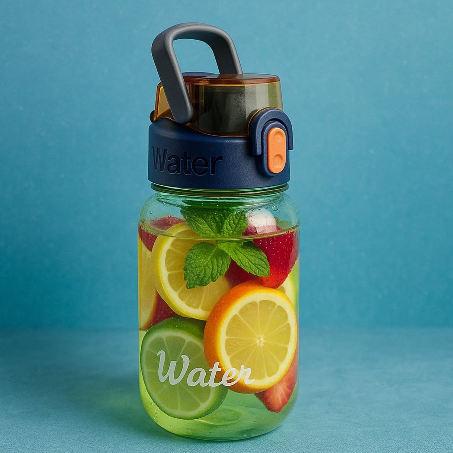Green Leak-Proof Portable Fruit Infuser Water Bottle Approx 600ML (1 Pc) - Image 6