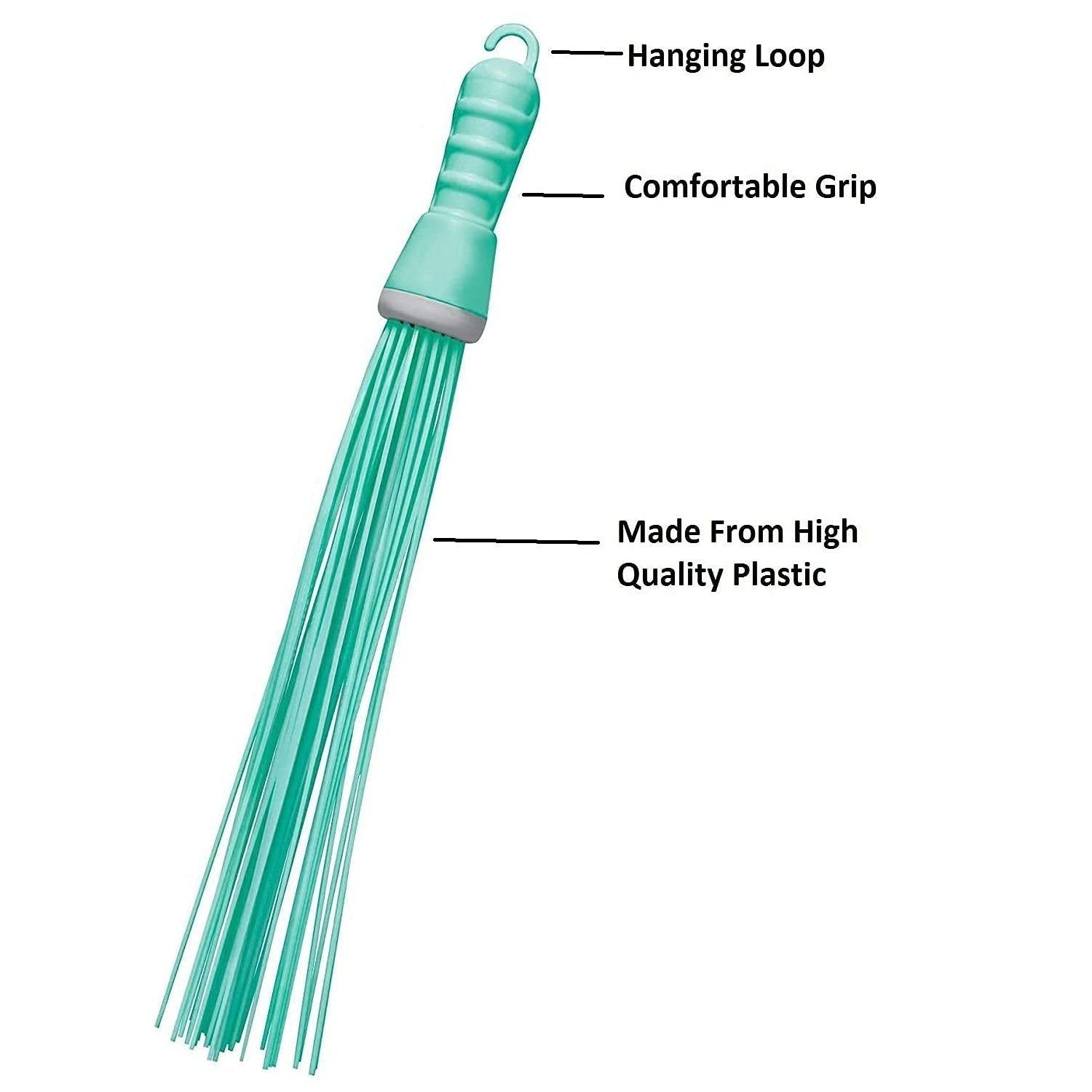 Plastic Hard Bristle Broom for Bathroom Floor Cleaning and Scrubbing, Wet and Dry Floor Cleaning - Image 8