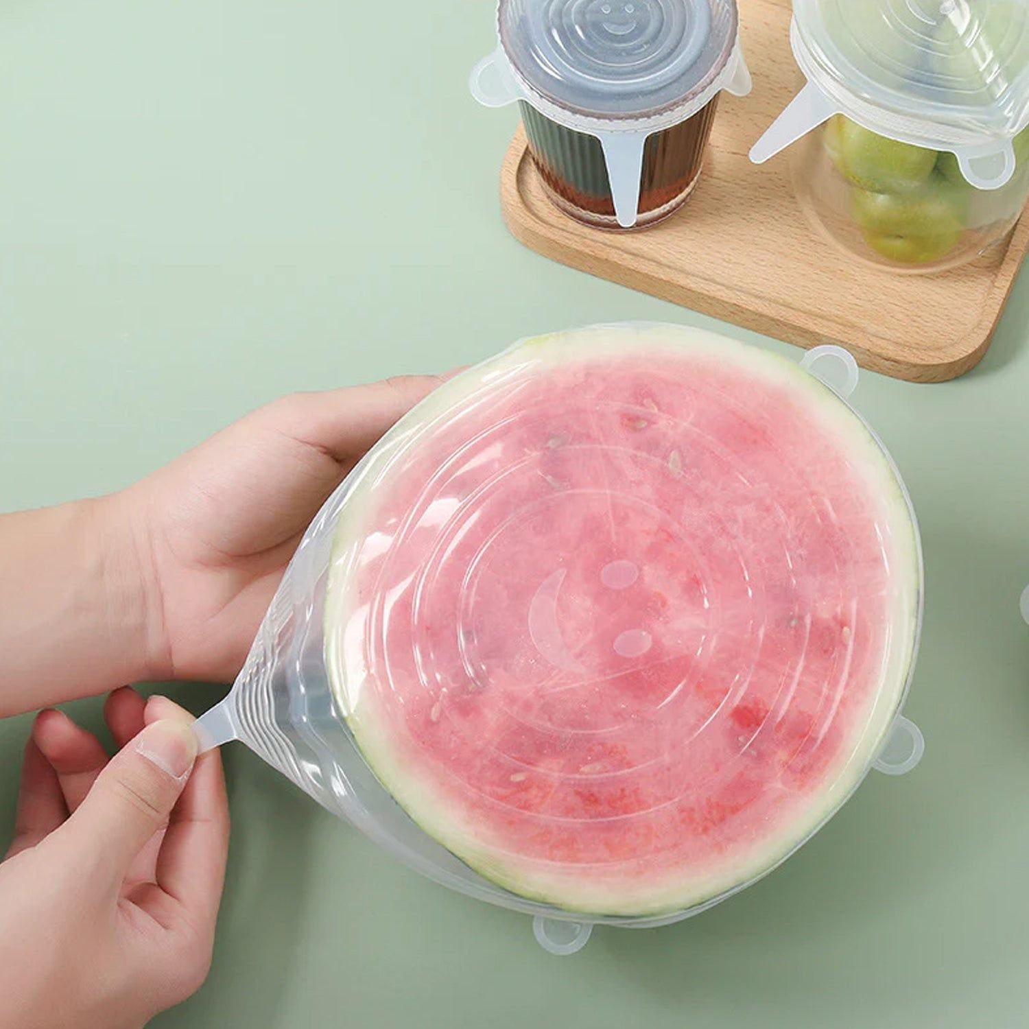 Silicone Stretch Lids, Microwave & Freezer Safe Food Covers (6 Pcs Set /95 Gm ) - Image 3