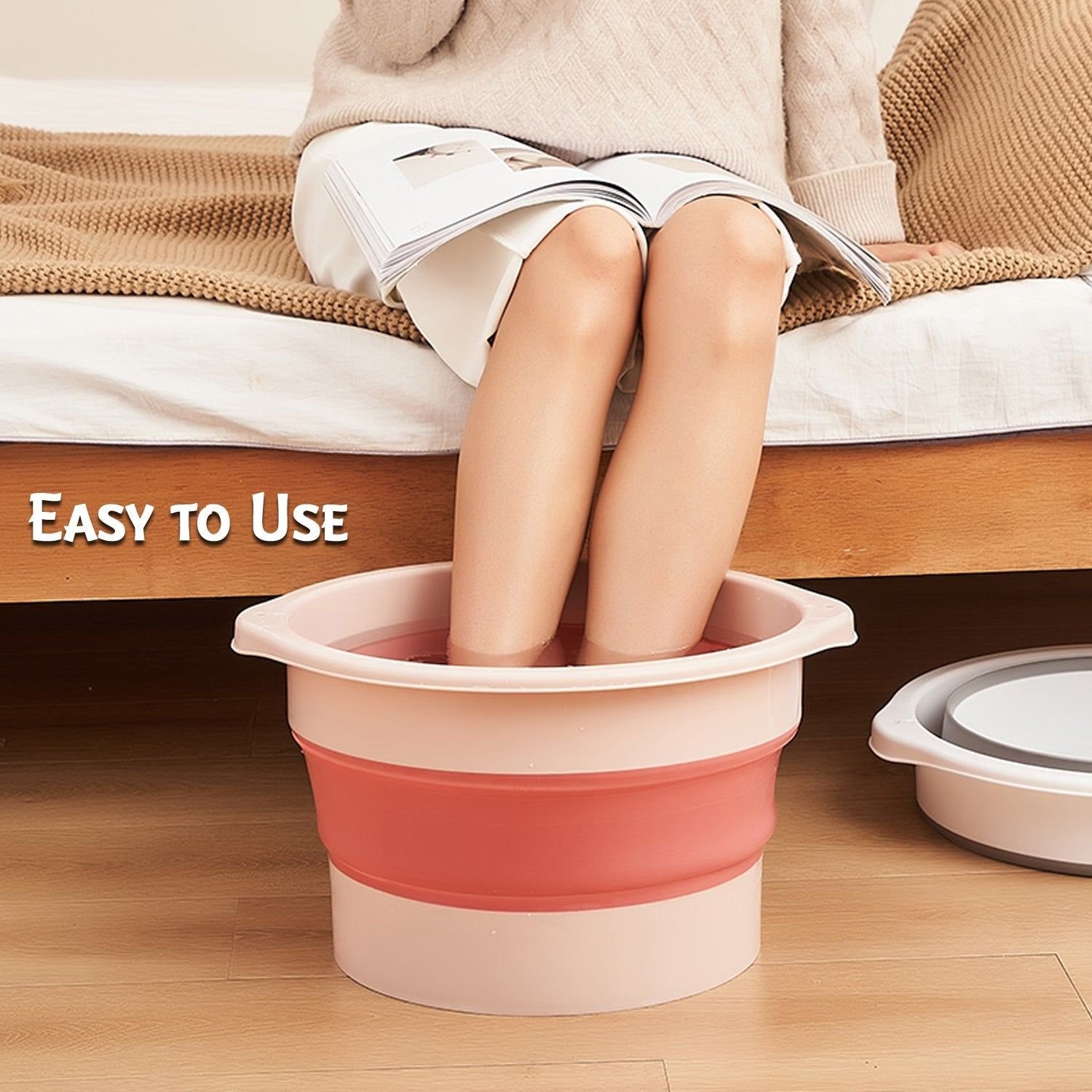 Multi-Purpose Portable Collapsible Folding Tub, with Hanging Hole & Save Storage Space, Also use for Foot Spa. - Image 5