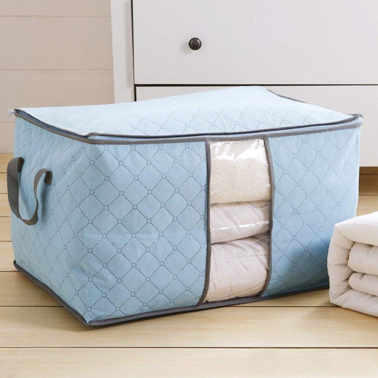 Premium Quilted Foldable Storage Bag with Transparent Window - Image 6