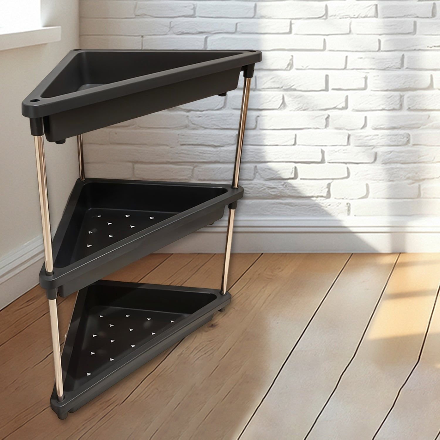 3-Layer Multipurpose Plastic Corner Storage Rack - Image 4