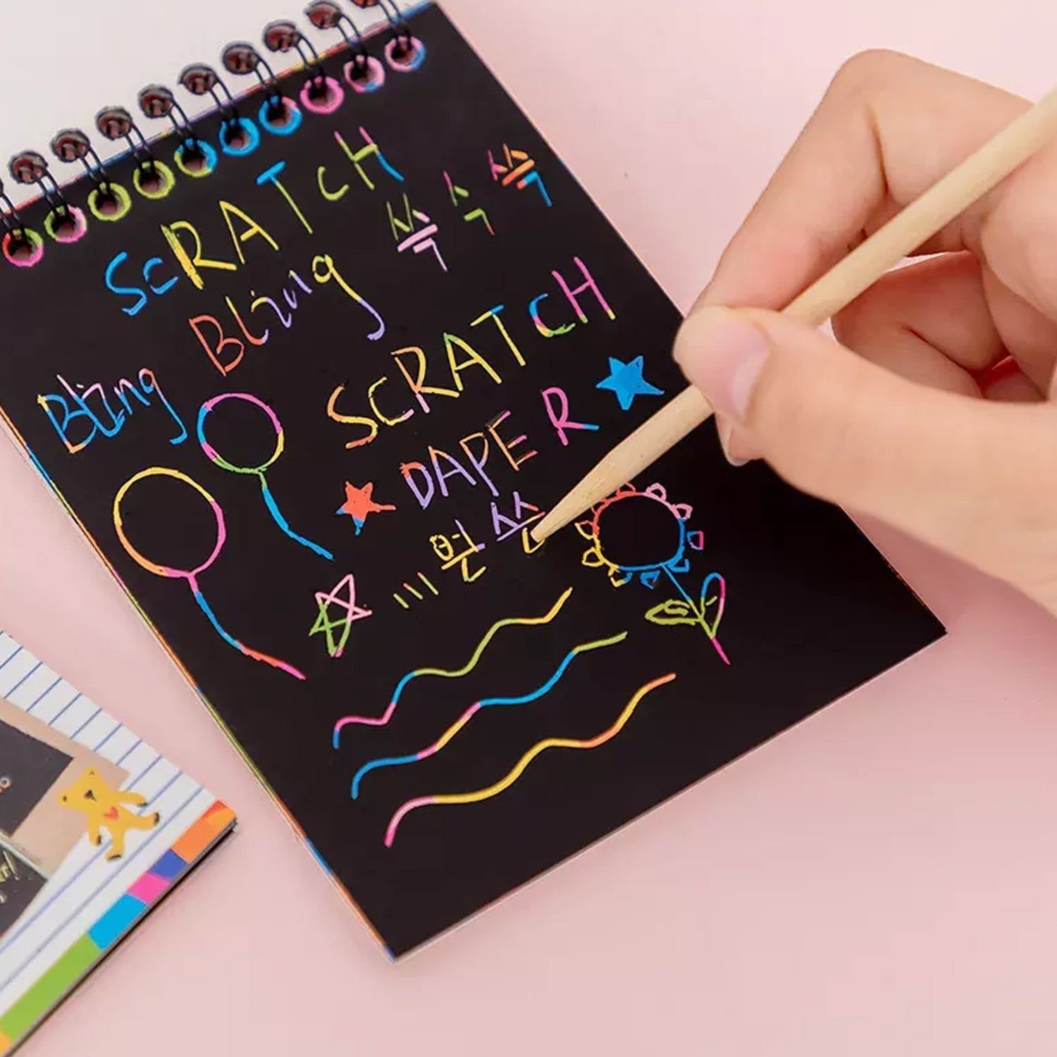 Crafts Rainbow Art Scratch Paper Book (10 Pages, Pack of 1) - Image 6