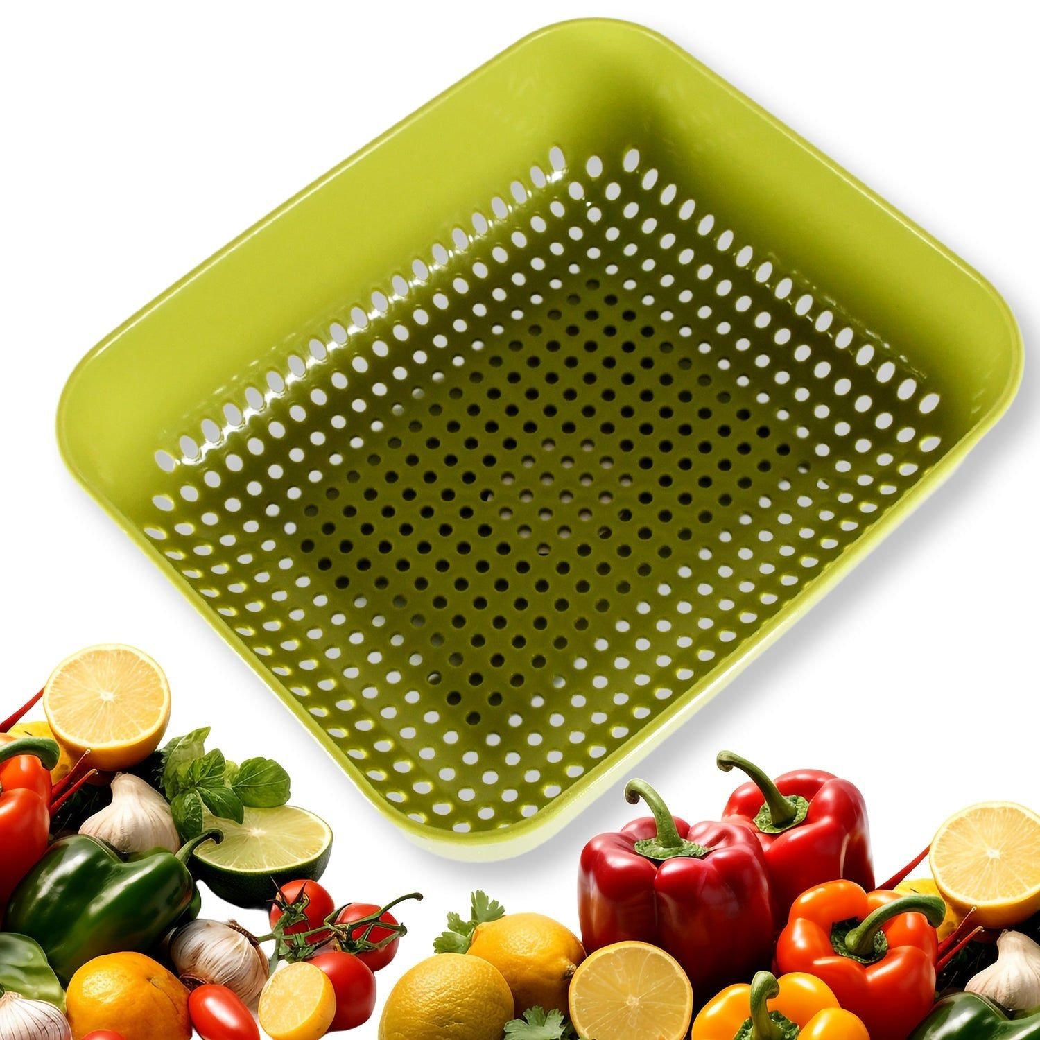 Multipurpose Small Plastic Kitchen Basket, Vegetables and Fruits Washing, Basket (20x17 Cm) - Image 7