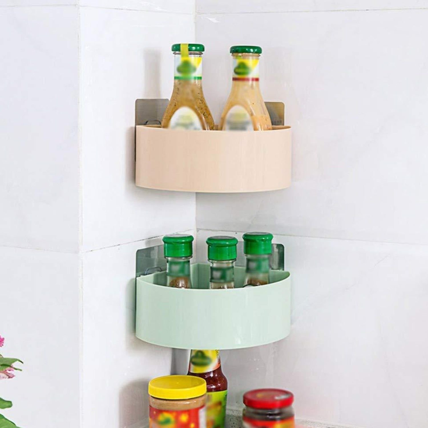 Plastic Multipurpose Kitchen Bathroom Shelf Wall Holder Storage Rack (Loose Pack) - Image 4