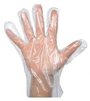 Plastic Transparent Disposable Clear Gloves (White) (100Pc) - Image 5