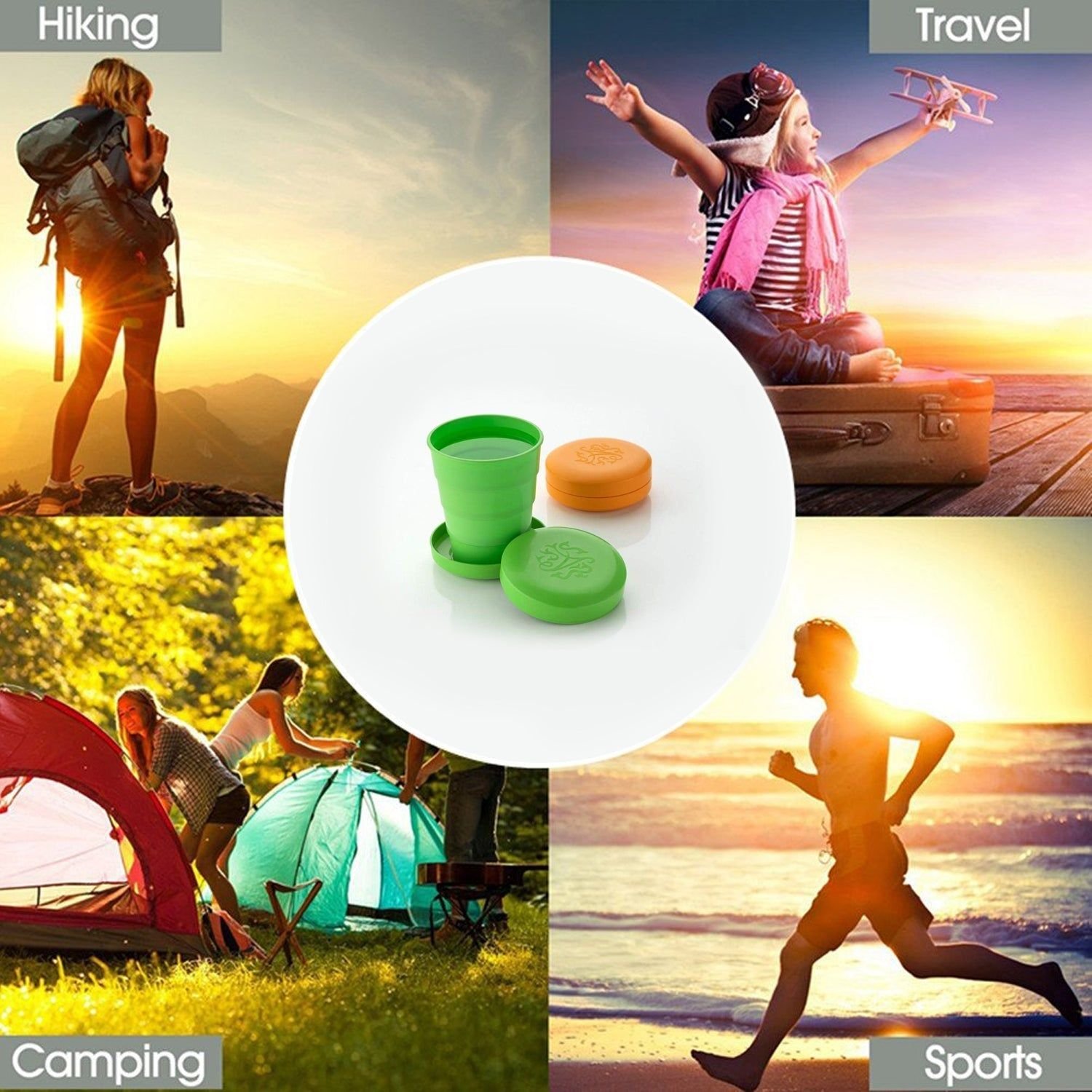 Portable Folding Travel Cup with Lid | Compact Expandable Tumbler for Kids & Camping - Image 4