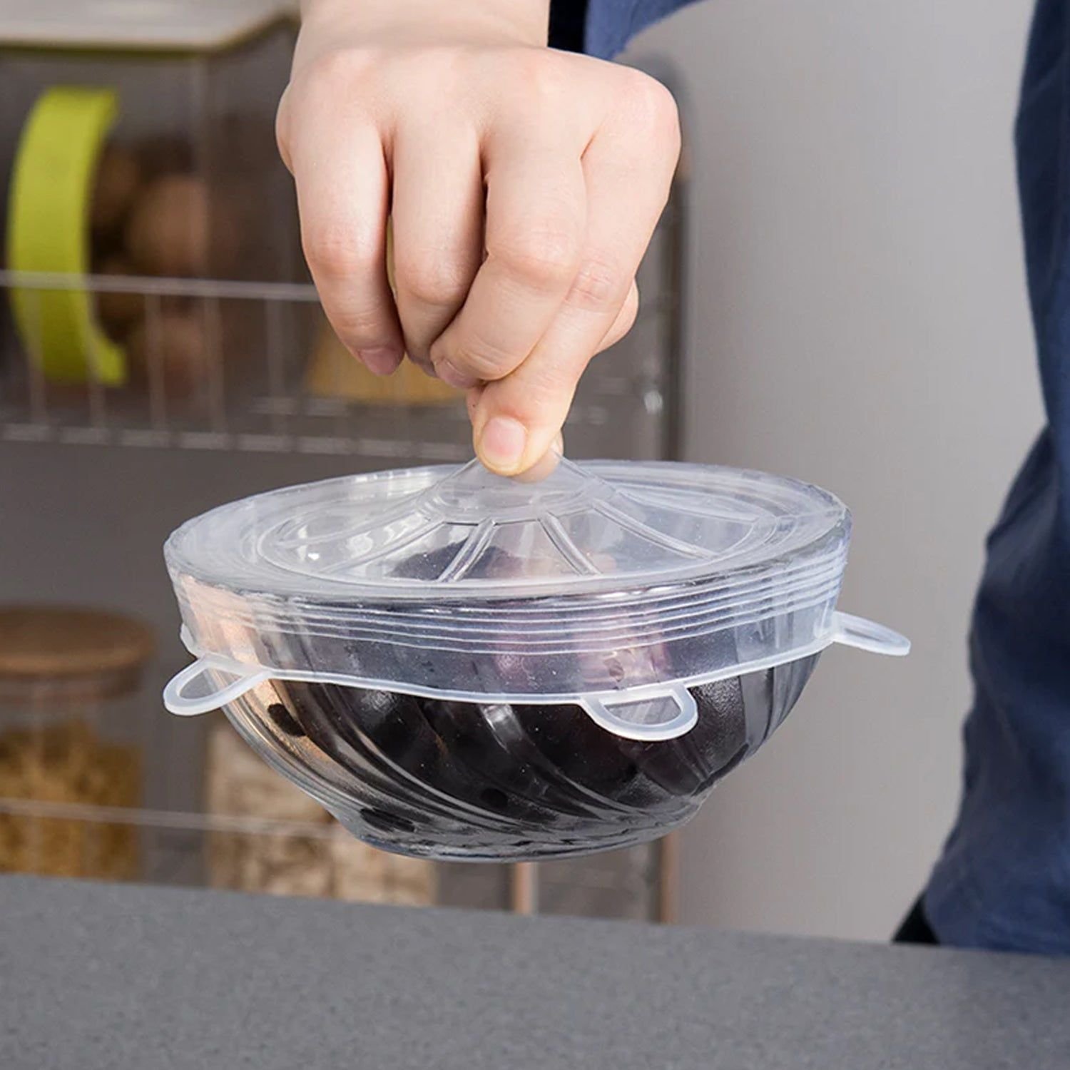 Silicone Stretch Lids, Microwave & Freezer Safe Food Covers (6 Pcs Set /95 Gm ) - Image 6