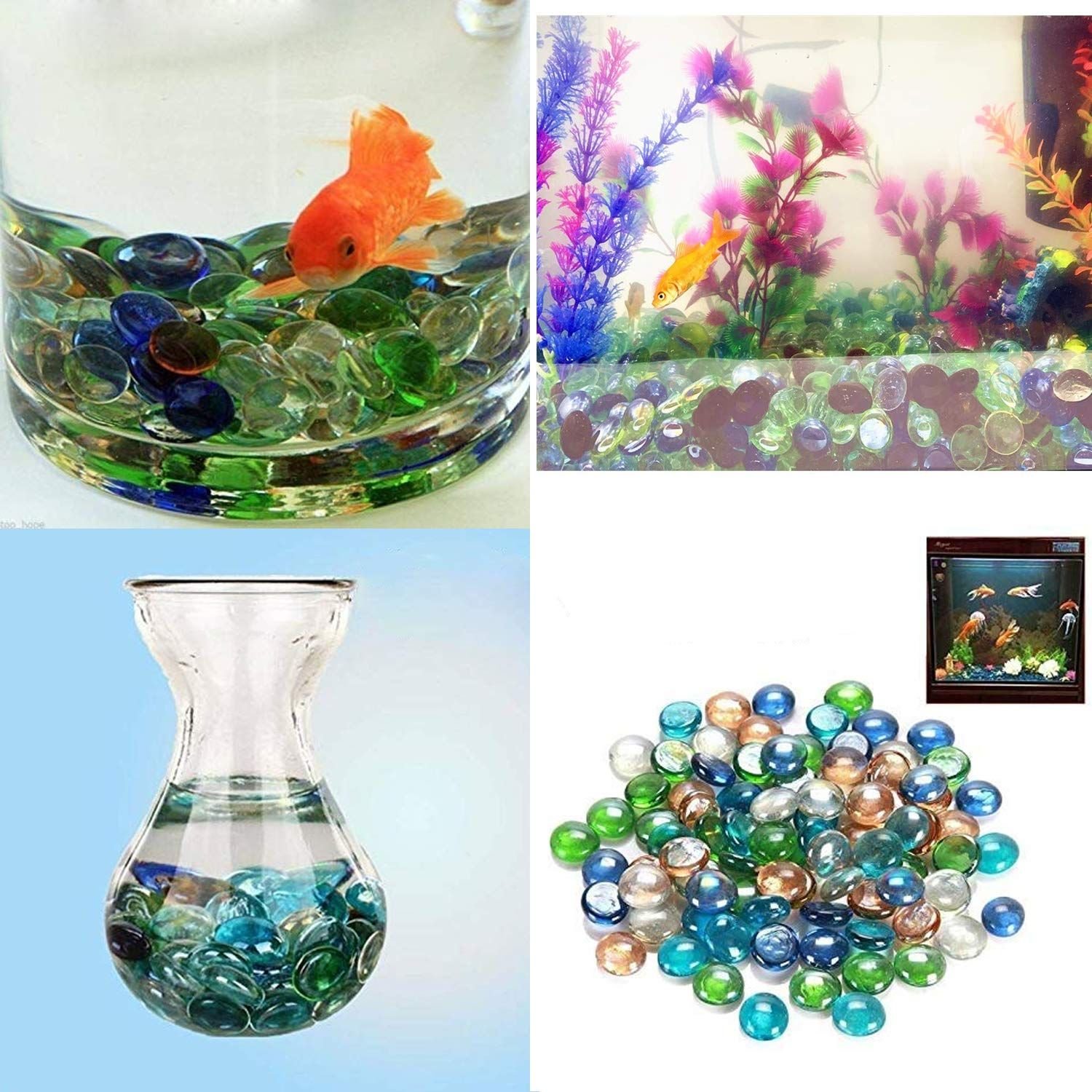 Glass Gem Stone, Flat Round Marbles Pebbles for Vase Fillers, Attractive pebbles for Aquarium Fish Tank. - Image 9