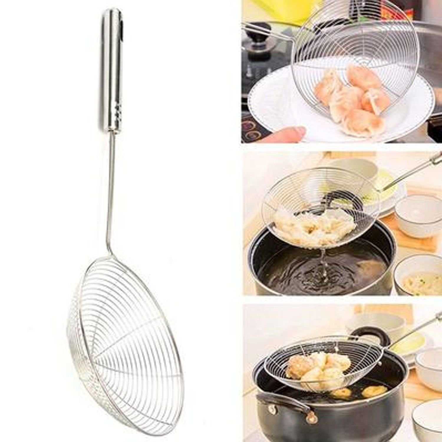 Medium Oil Strainer To Get Perfect Fried Food Stuffs Easily Without Any Problem And Damage. - Image 3