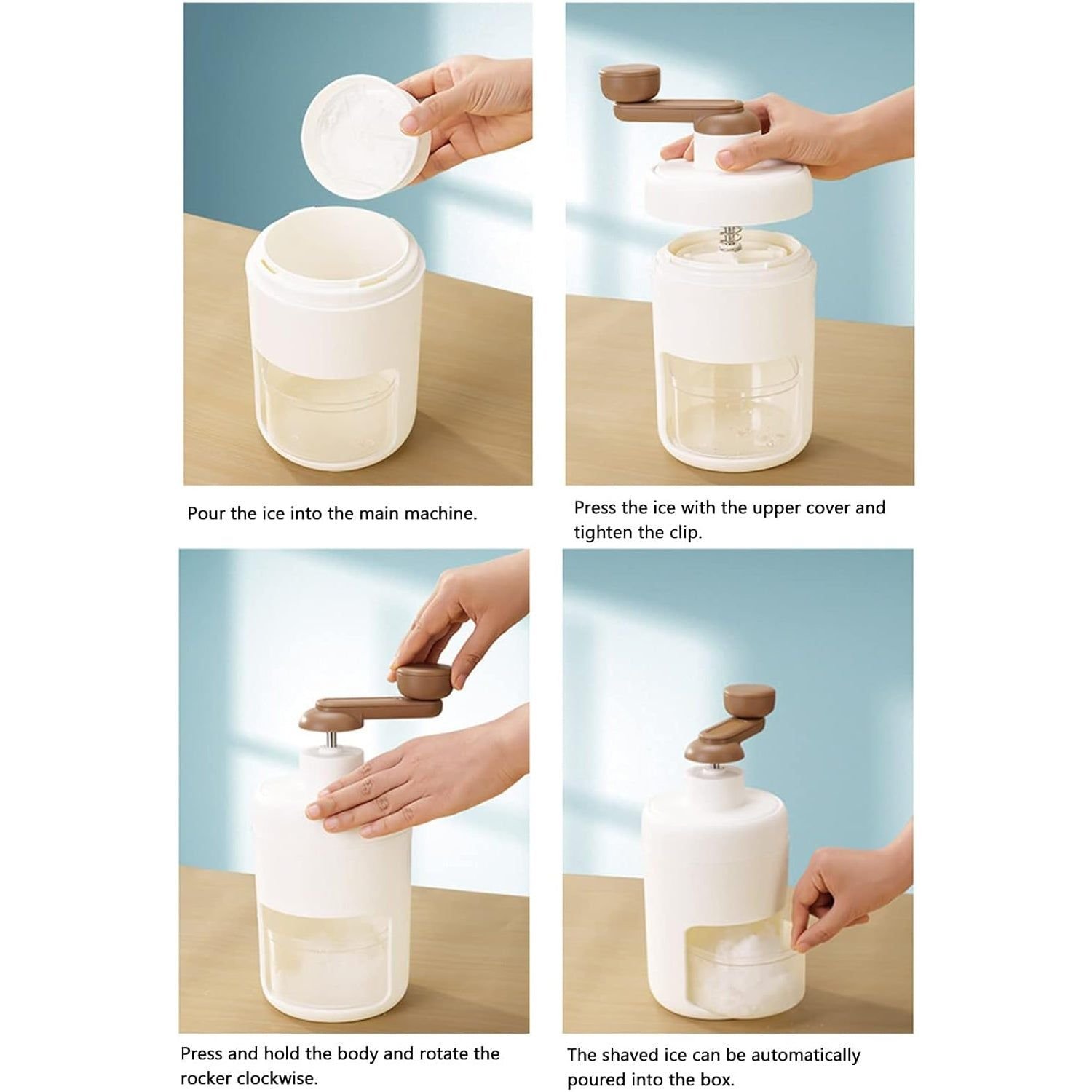 Portable Gola Maker and Ice Crusher | Manual Shaved Ice & Smoothie Machine - Image 7