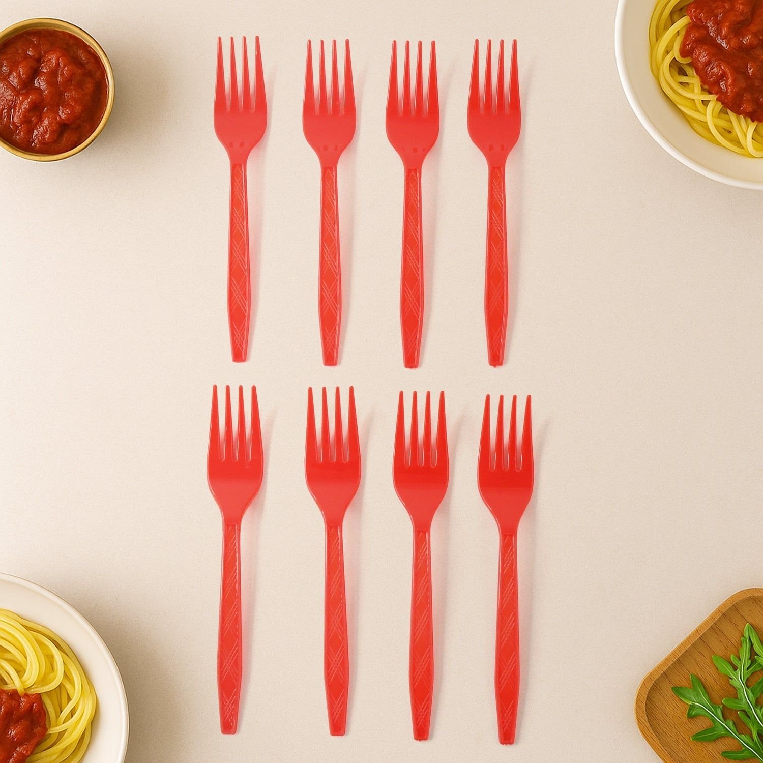 Premium Disposable Plastic Forks (8 Pc) - Image 3